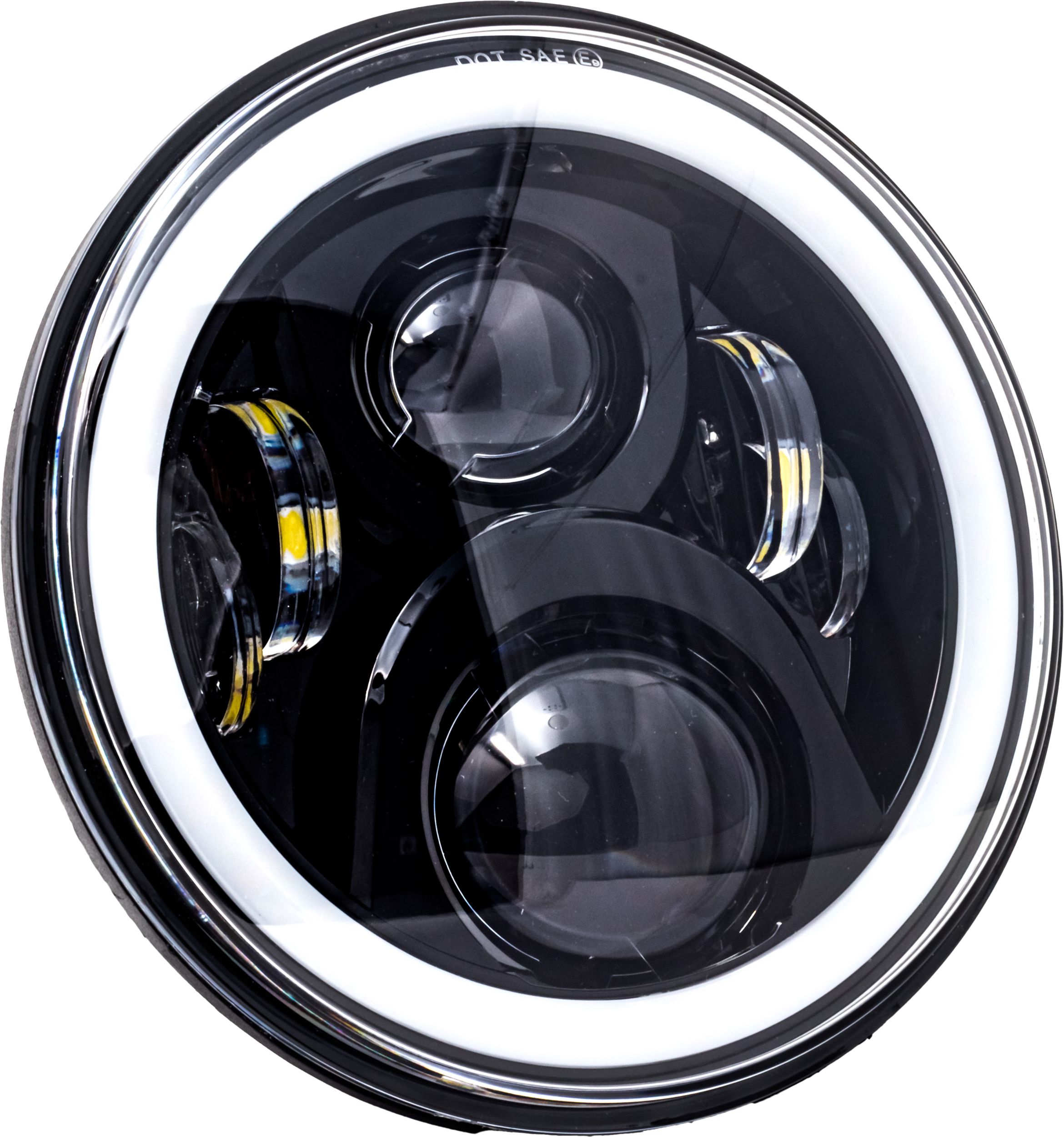 7" LED HEADLIGHT FULL HALO BLK W/ MNT ADAPTER