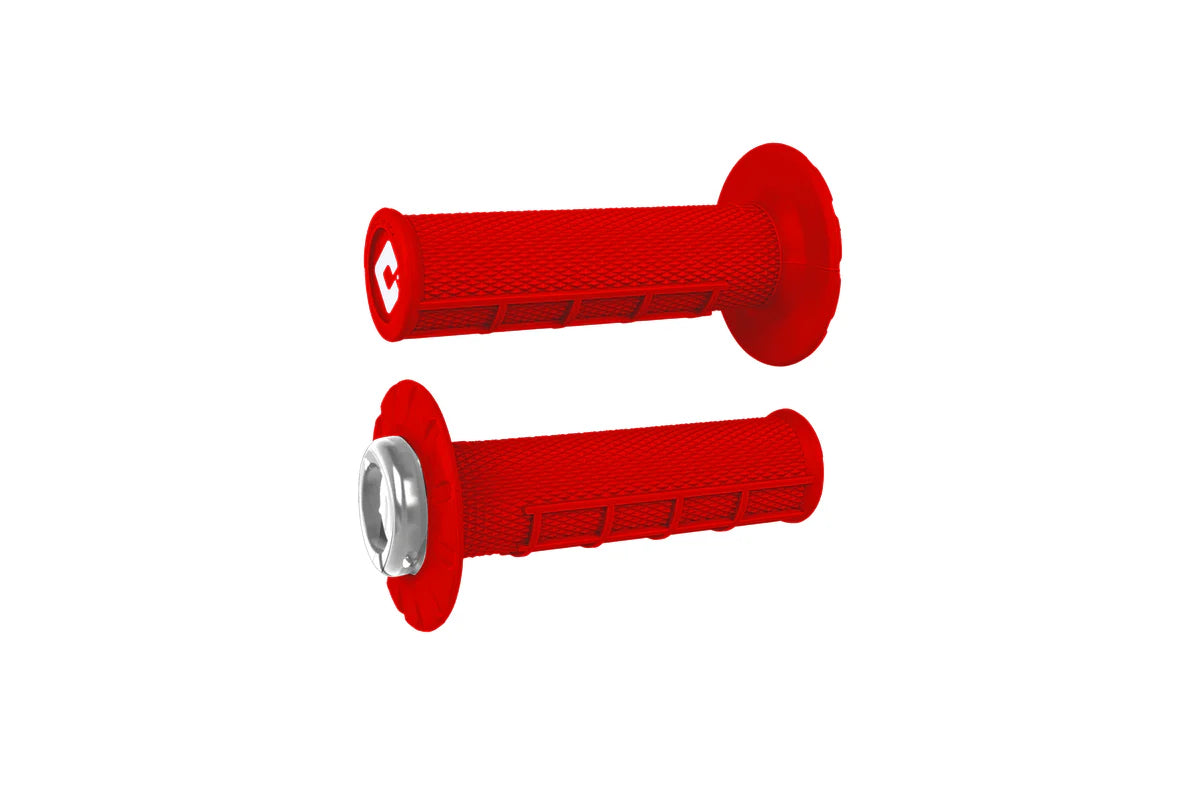 ATV HALF WAFFLE V2.1 GRIP BRIGHT RED/SILVER