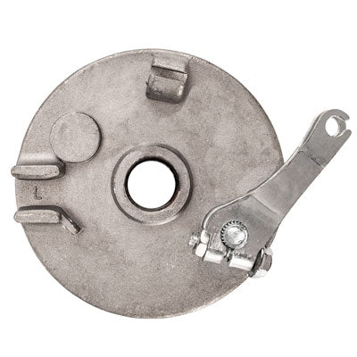 Brake Assy - LEFT - 4.0 Inch Drum with Backing Plate and Shoes and V Spring - Version 06L