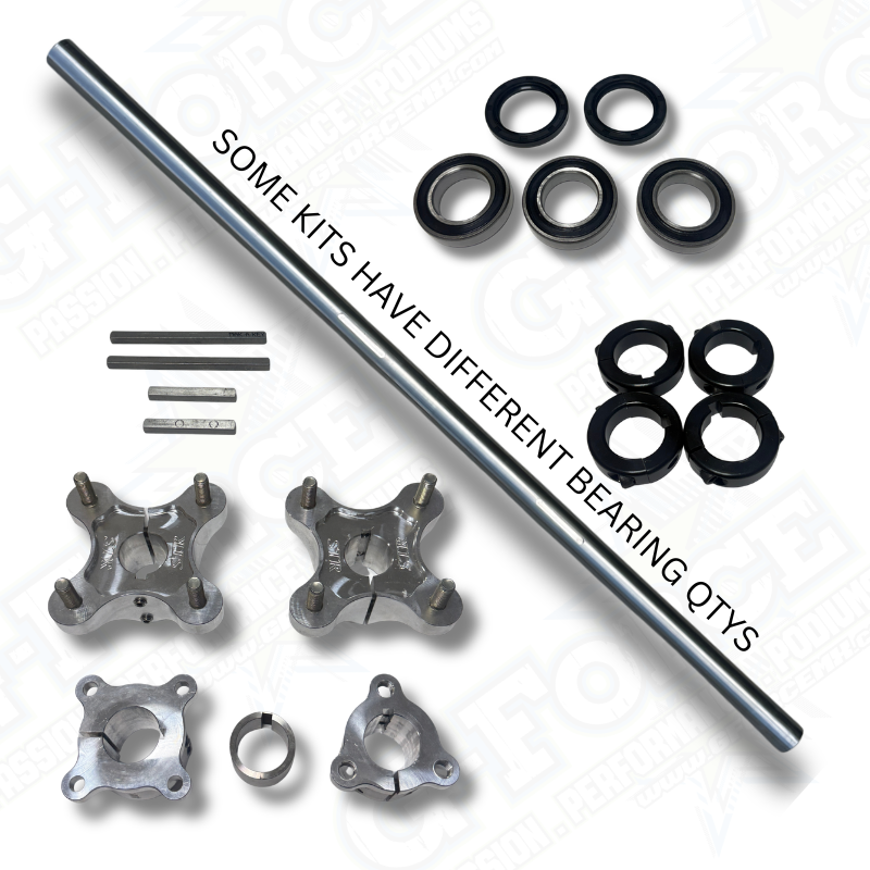 Titanium Axle Kit Complete for 2 Bearing Carrier - DRR DRK
