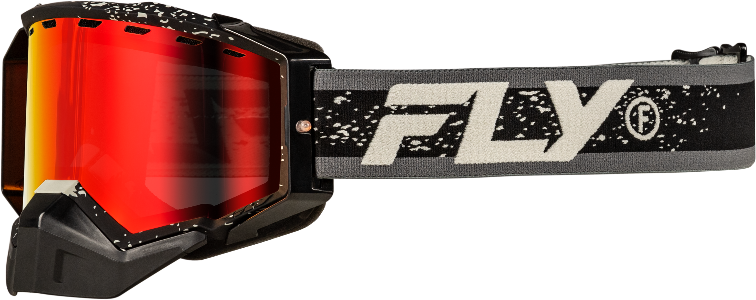 ZONE SNOW GOGGLE BLACK/GREY W/RED MIRROR/AMBER LENS