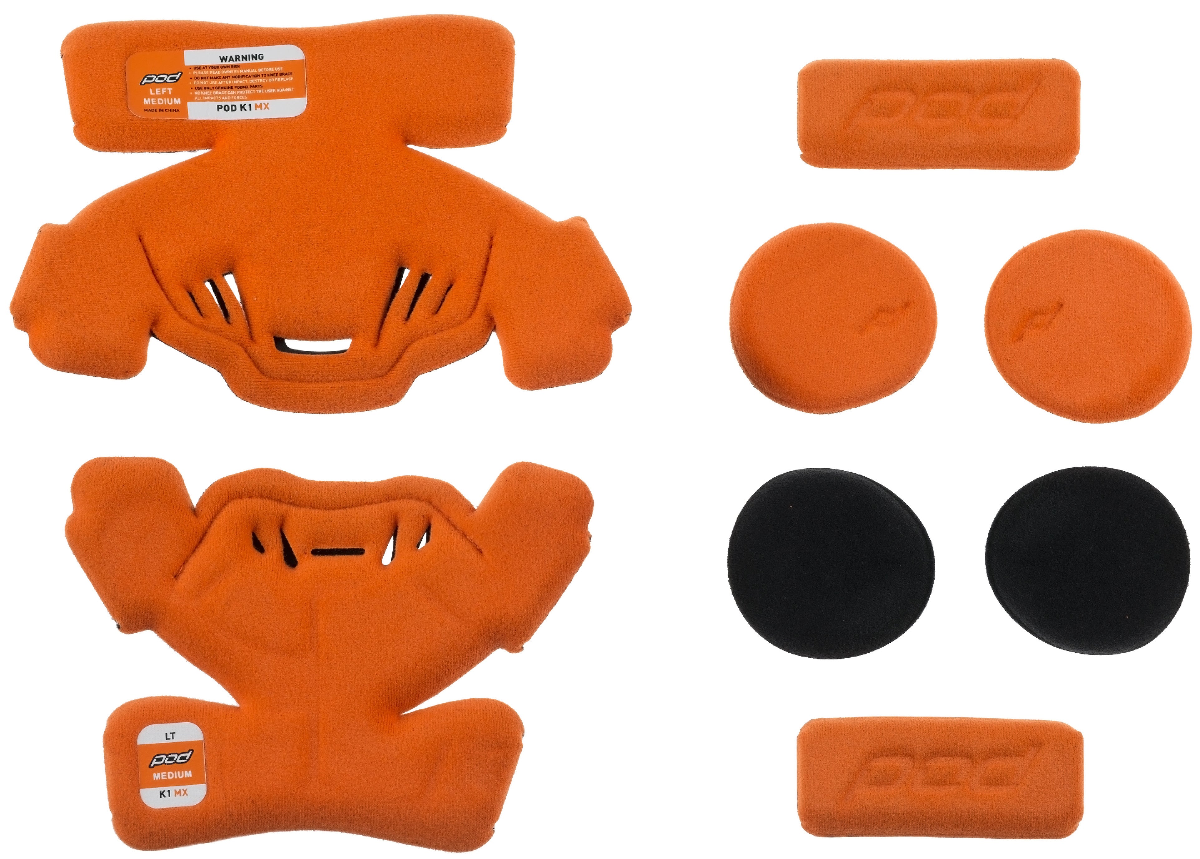 K1 KNEE BRACE PAD SET ORANGE YM (LEFT)