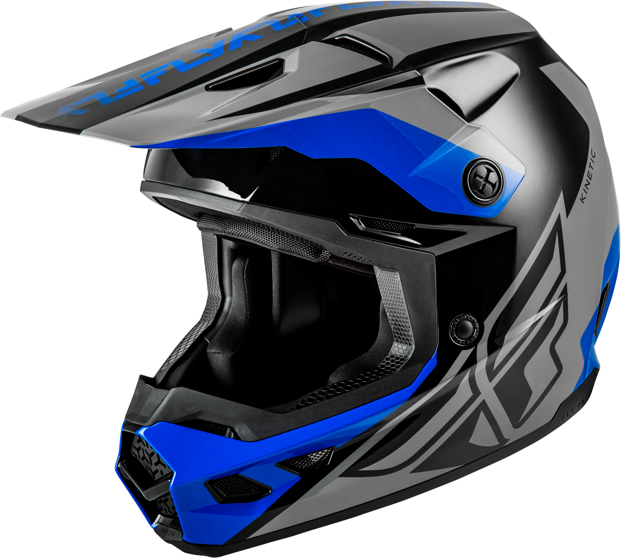 KINETIC CREST HELMET GREY/BLACK/BLUE XS