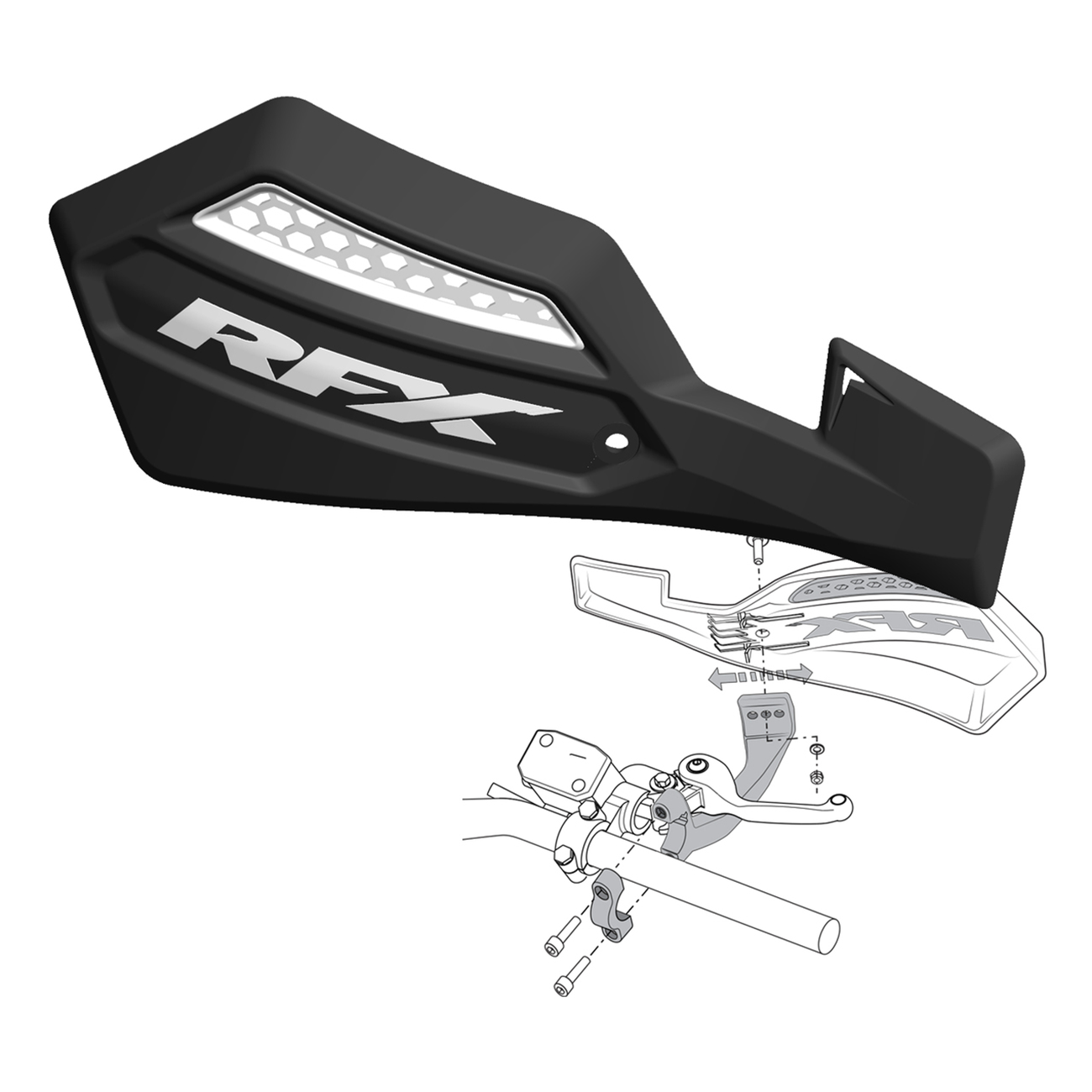 RACE SERIES HANDGUARD BLACK INC MOUNT KIT