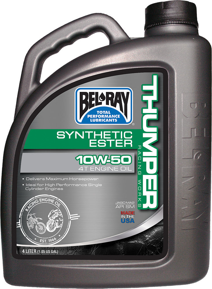 THUMPER SYN ESTER OIL 10W50 4T 4L (4/CASE SOLD EA)