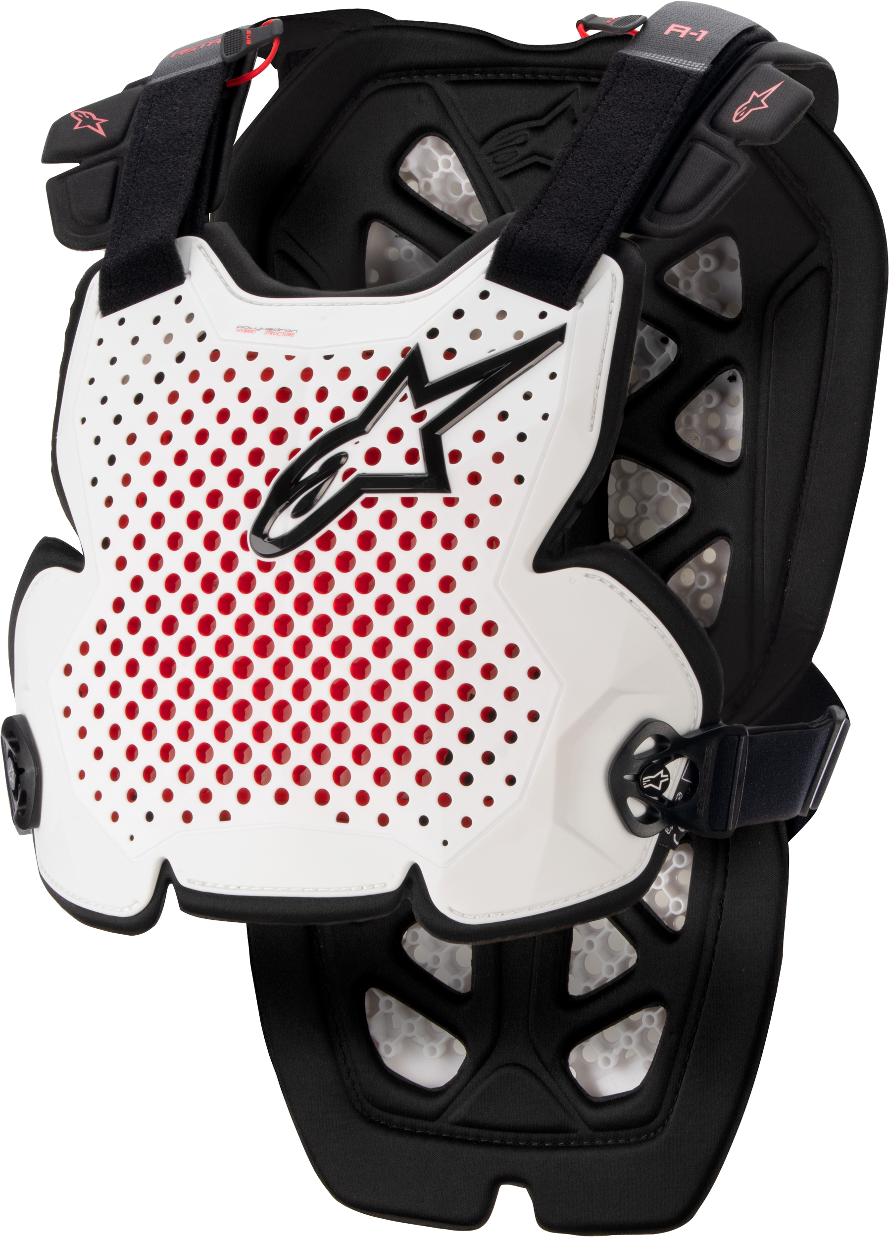 A-1 CHEST PROTECTOR WHITE/BLACK/RED MD/LG