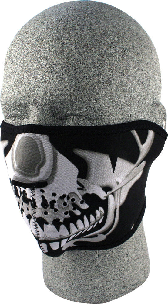 HALF FACE MASK CHROME SKULL #26-4657