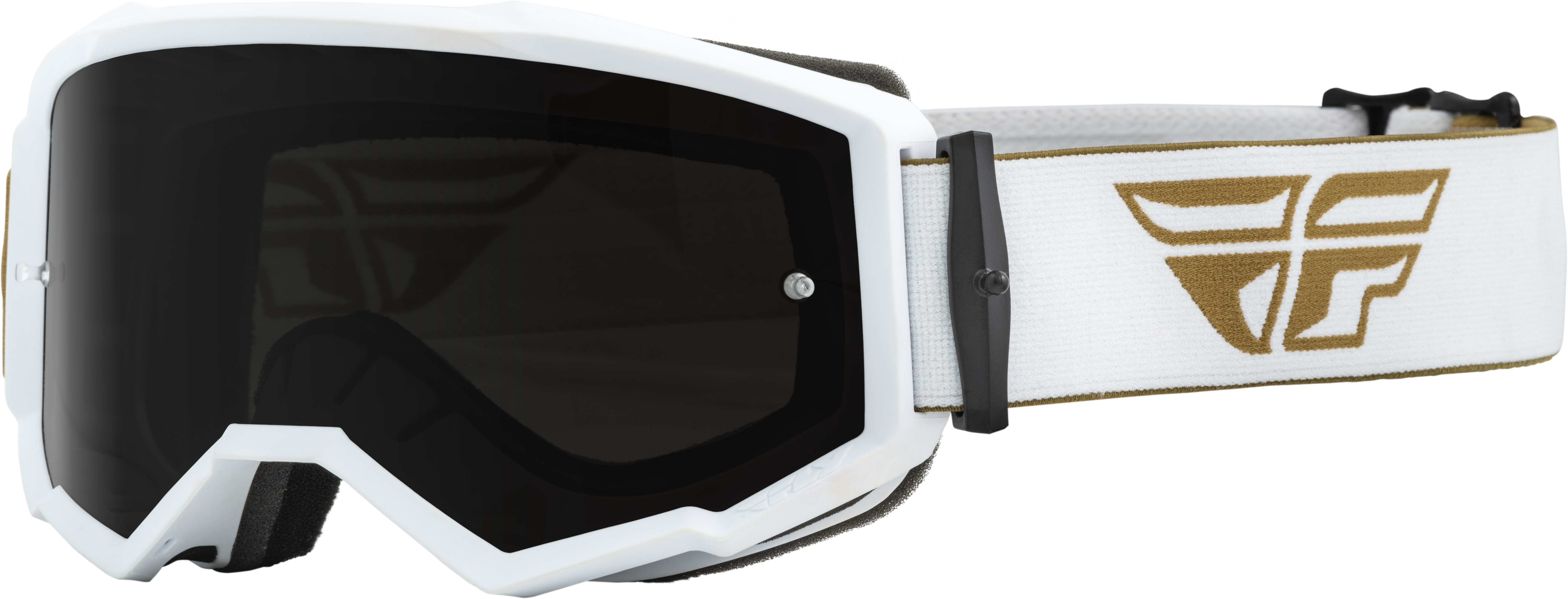 ZONE GOGGLE GOLD/WHITE W/ DARK SMOKE/SMOKE LENS