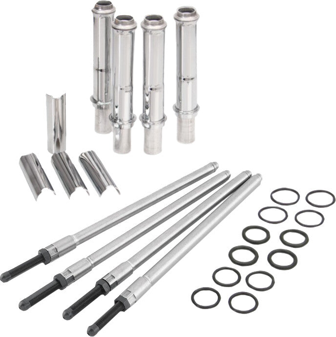 SPEEDY PUSHROD KIT W/COVERS CHROME, TC 99-17