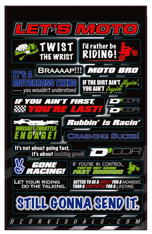 KIDS MOTO TALK DECAL SHEET