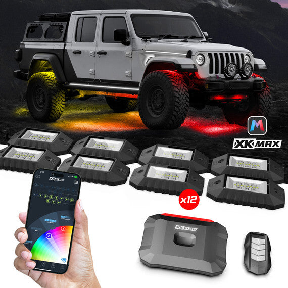 KMAX ROCK LIGHT KIT 12 PIECE APP CONTROL