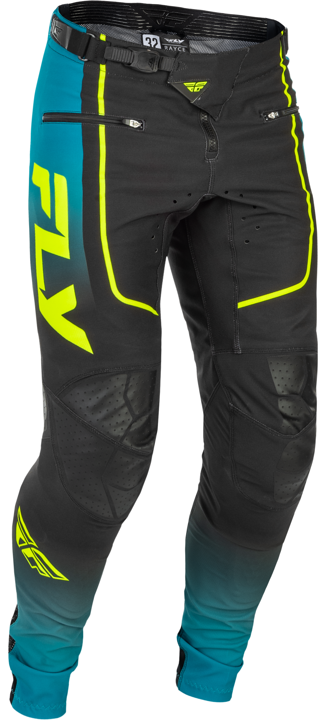YOUTH RAYCE BICYCLE PANTS TEAL/BLACK/LIME SZ 22