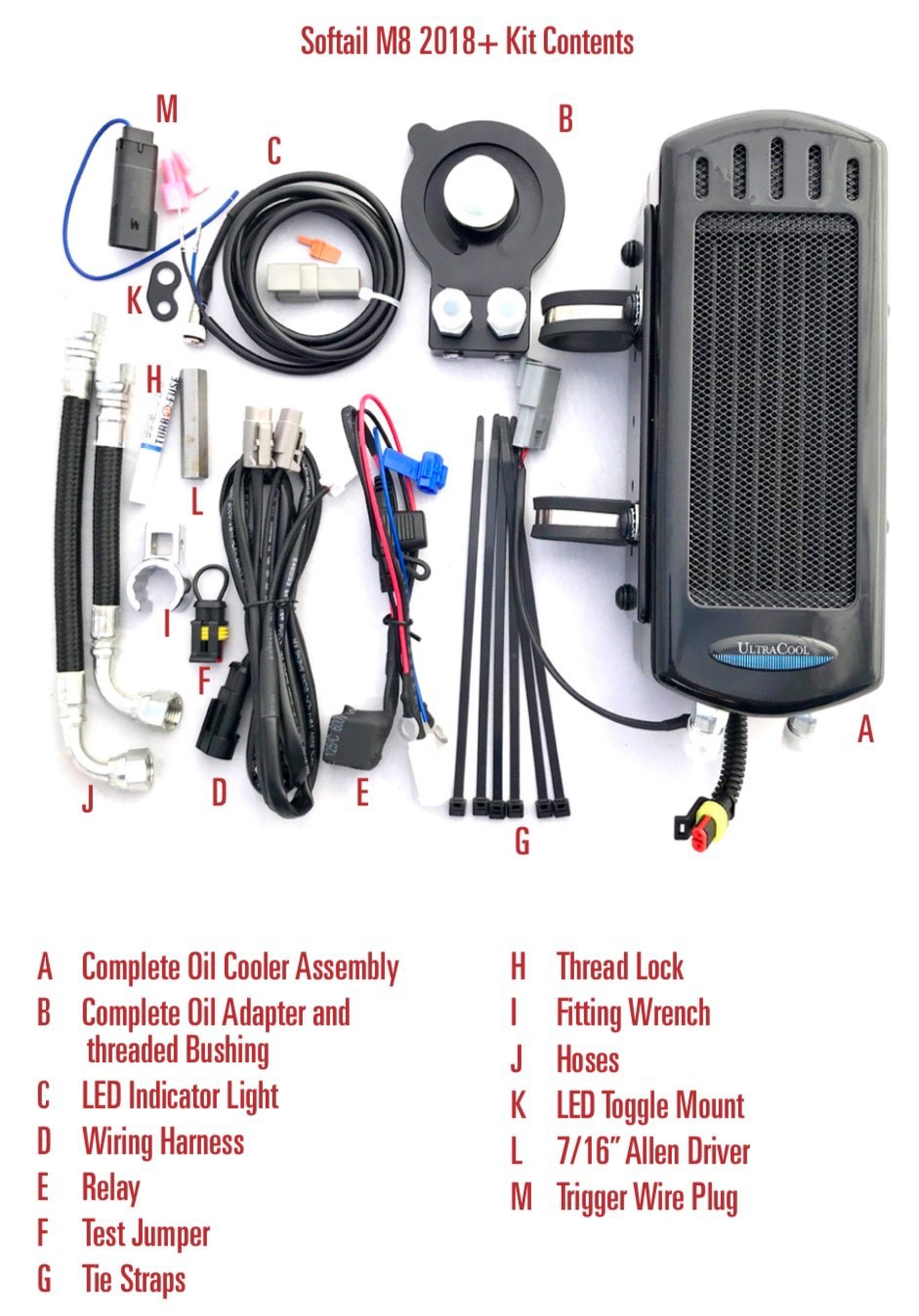 SIDE MOUNT OIL COOLER M8 SOFTAIL `17-23 GLOSS BLK