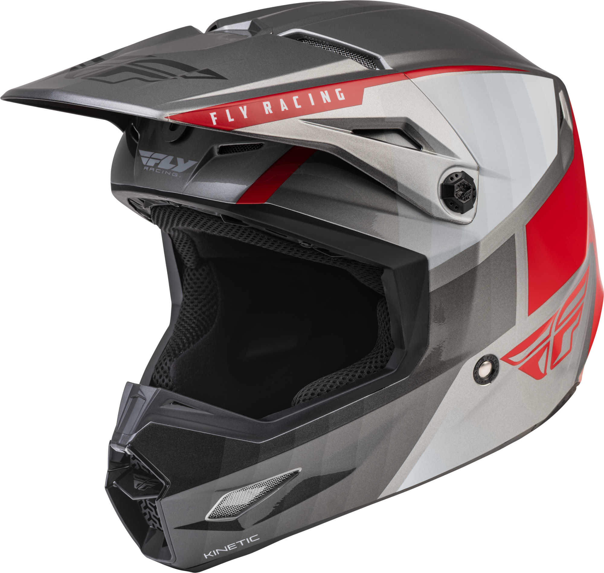 KINETIC DRIFT HELMET CHARCOAL/LIGHT GREY/RED MD