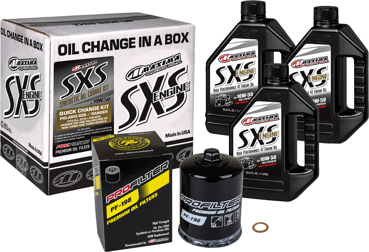 SXS OIL QUICK CHANGE KIT 10W50 WITH BLACK OIL FILTER