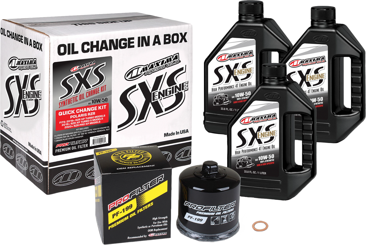 SXS OIL QUICK CHANGE KIT 10W50 WITH BLACK OIL FILTER