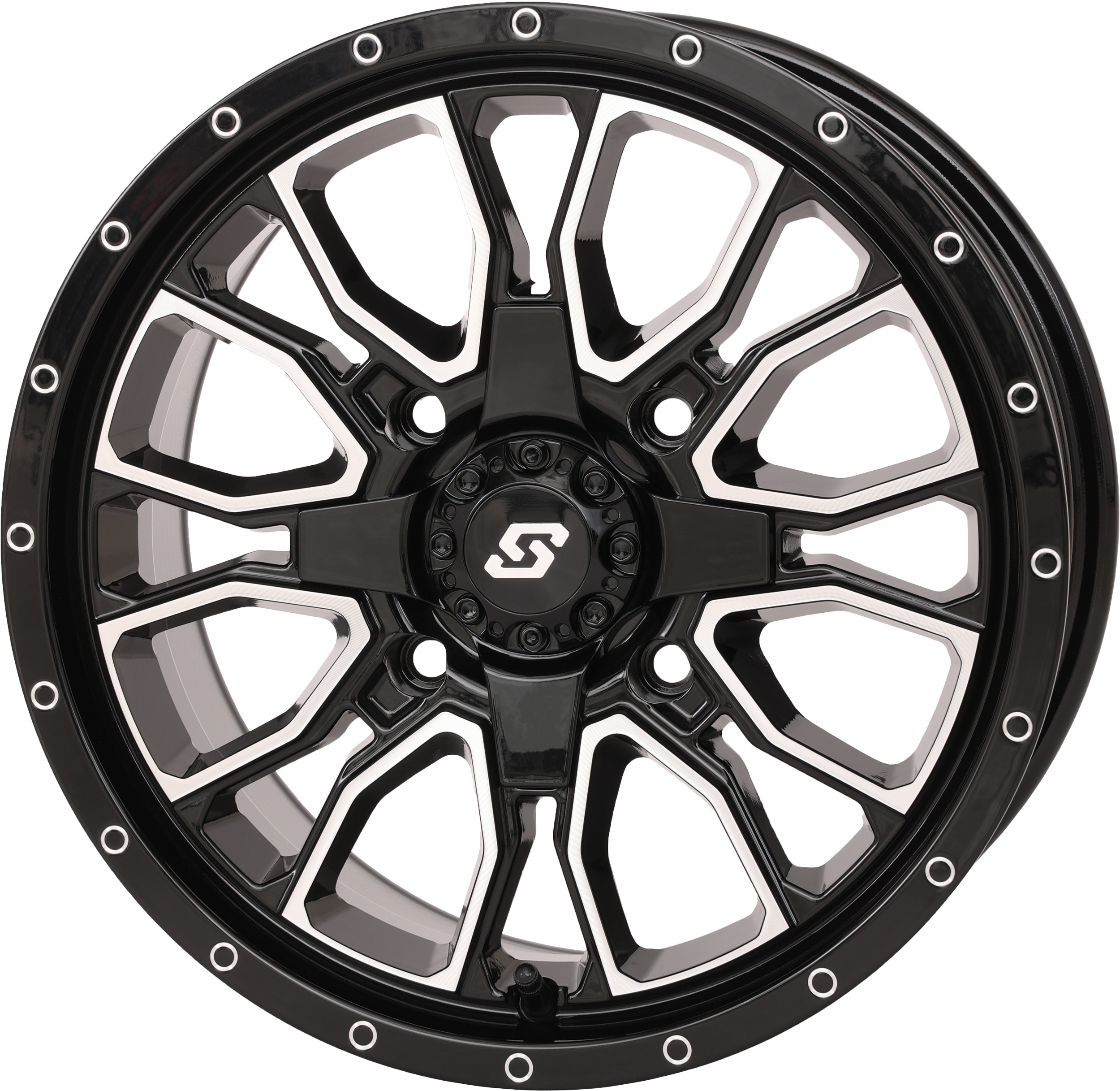 FUSION DD WHEEL 15X7 5+2 4/137 & 4/156 GLOSS BLK/MACH