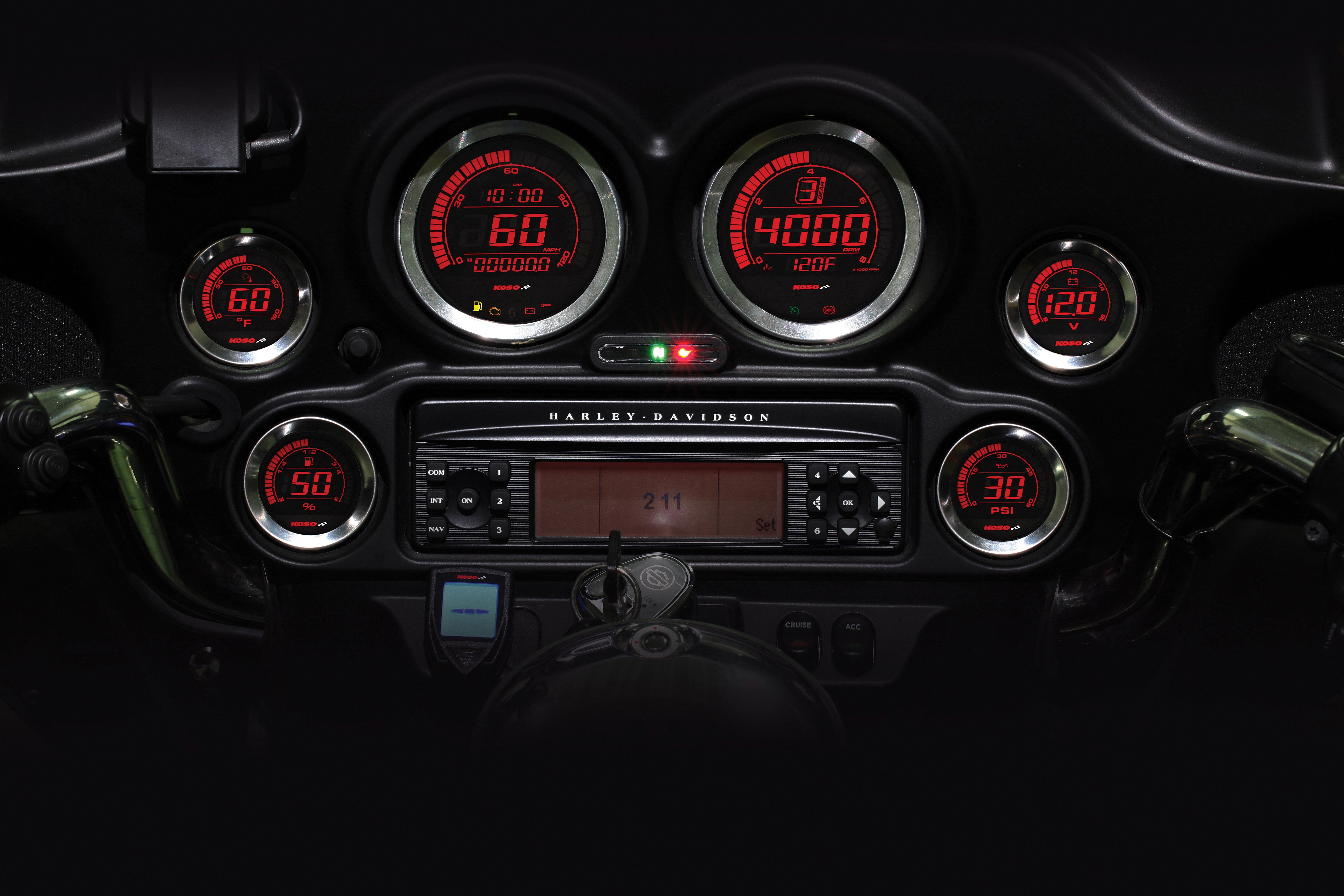 HD-02 SERIES GAUGE KIT SILVER BEZEL OIL TEMP