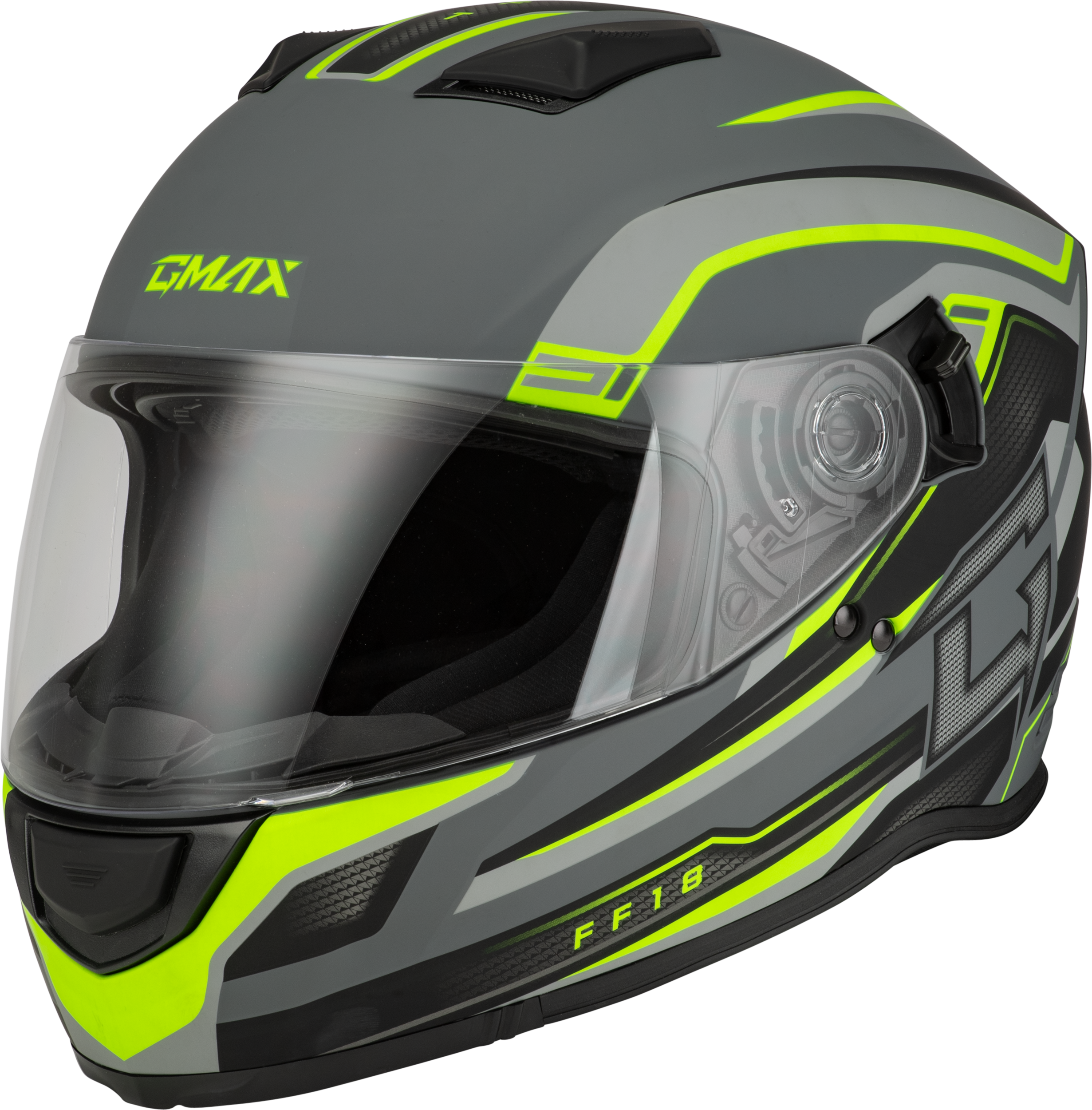 FF-18 DRIFT HELMET MATTE GREY/HI-VIZ LG