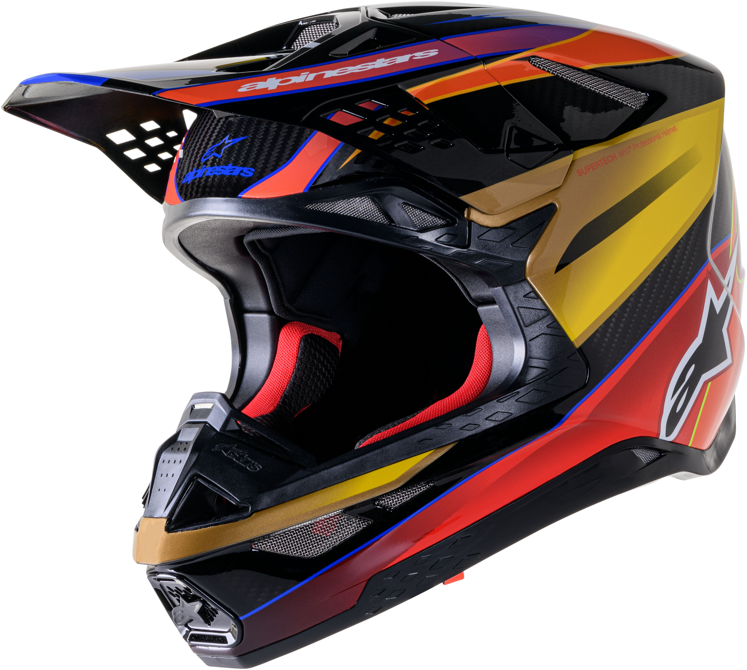 SUPERTECH S-M10 ERA HELMET GOLD YLW/RIO RED GLOSSY LG