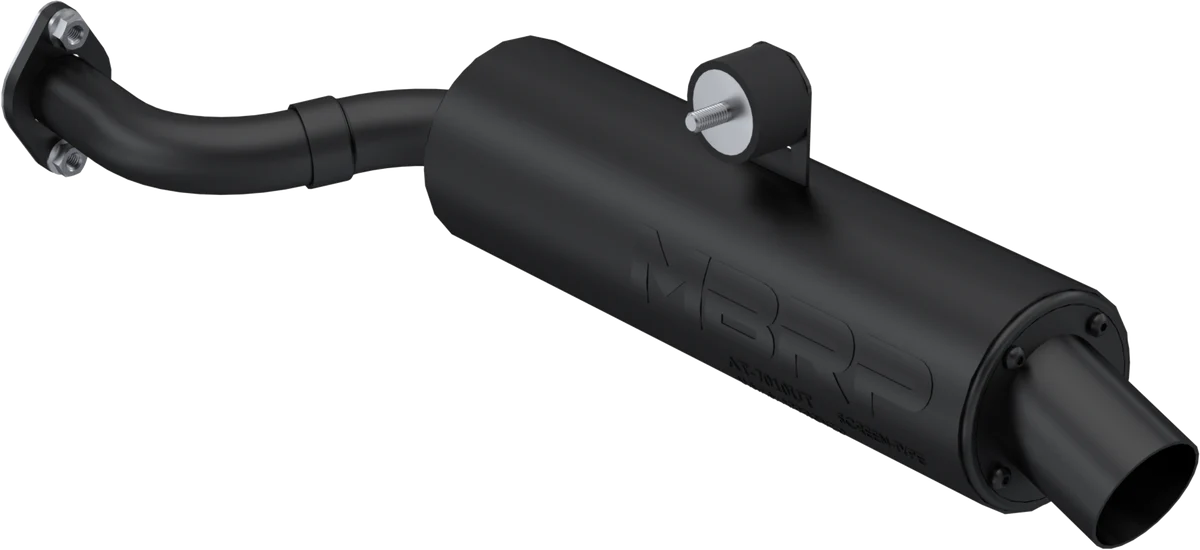 SINGLE SLIP-ON SYSTEM W/ UTILITY MUFFLER BLK CAN