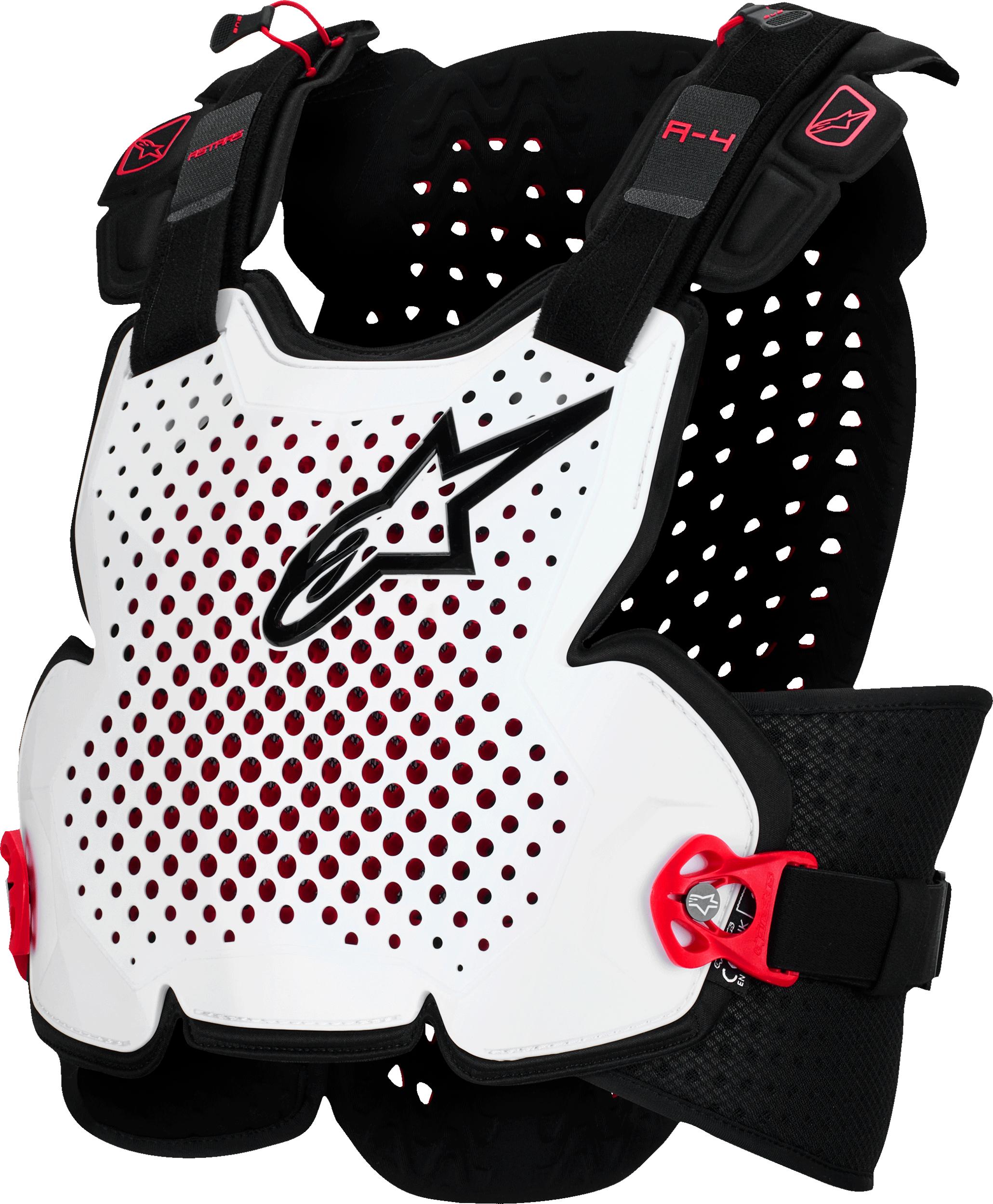 A-4 PLASMA CHEST PROTECTOR BLK/RED/WHT MD/LG