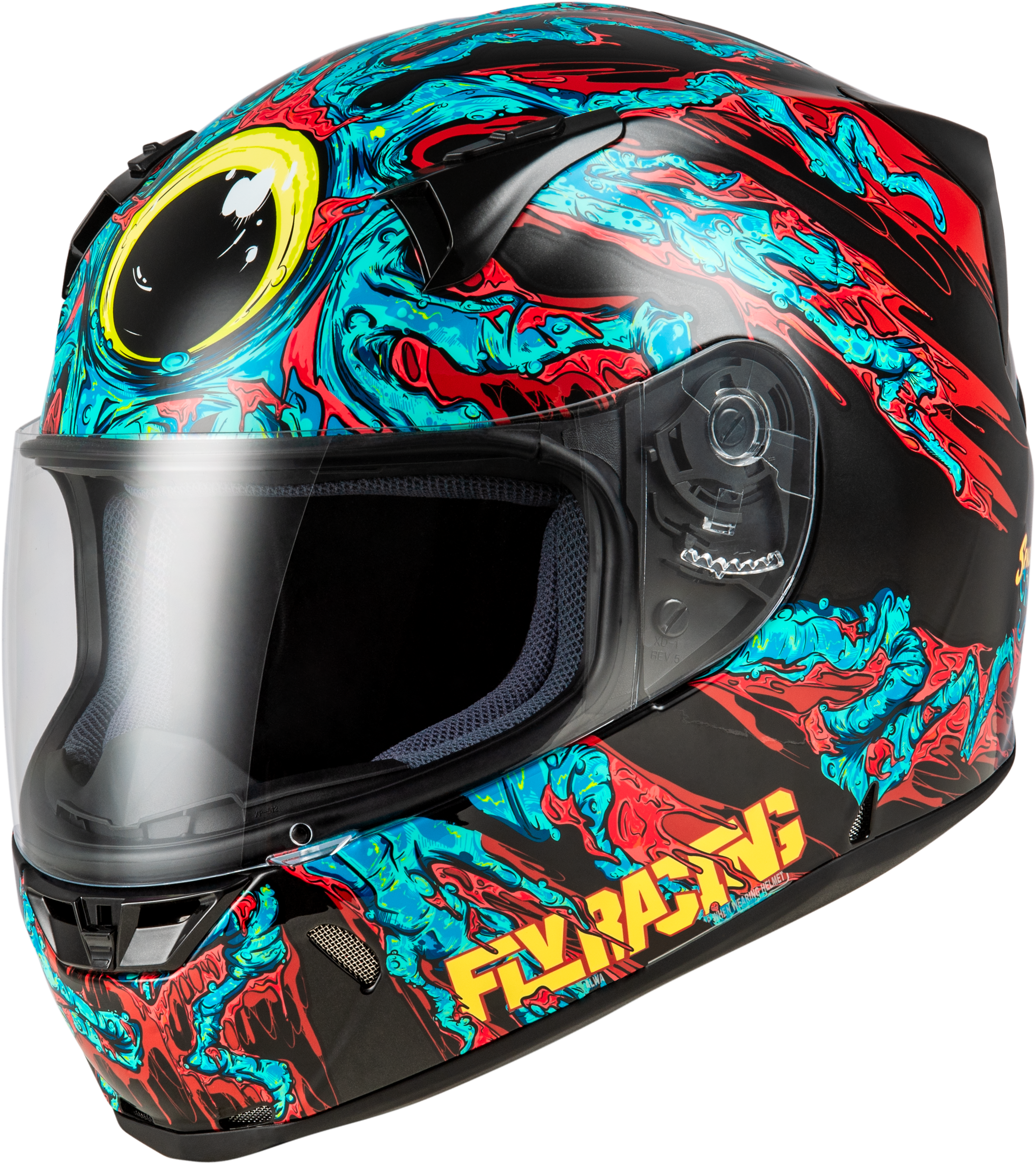 REVOLT SPACE CREEP HELMET LIGHT BLUE/BLACK/RED LG