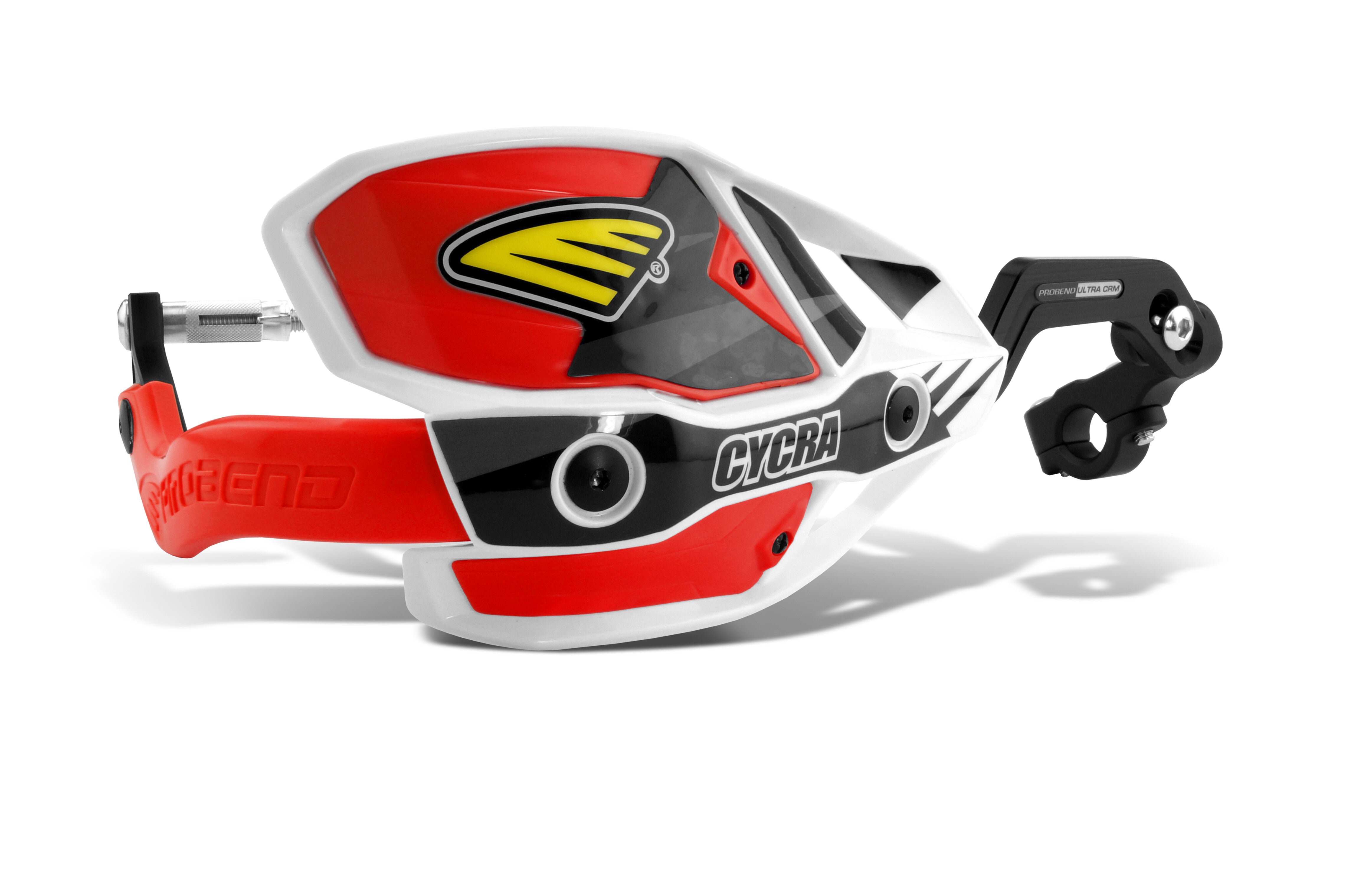 CRM WRAP AROUND HANDGUARDS 1-1/8" CLAMP - WHITE/RED
