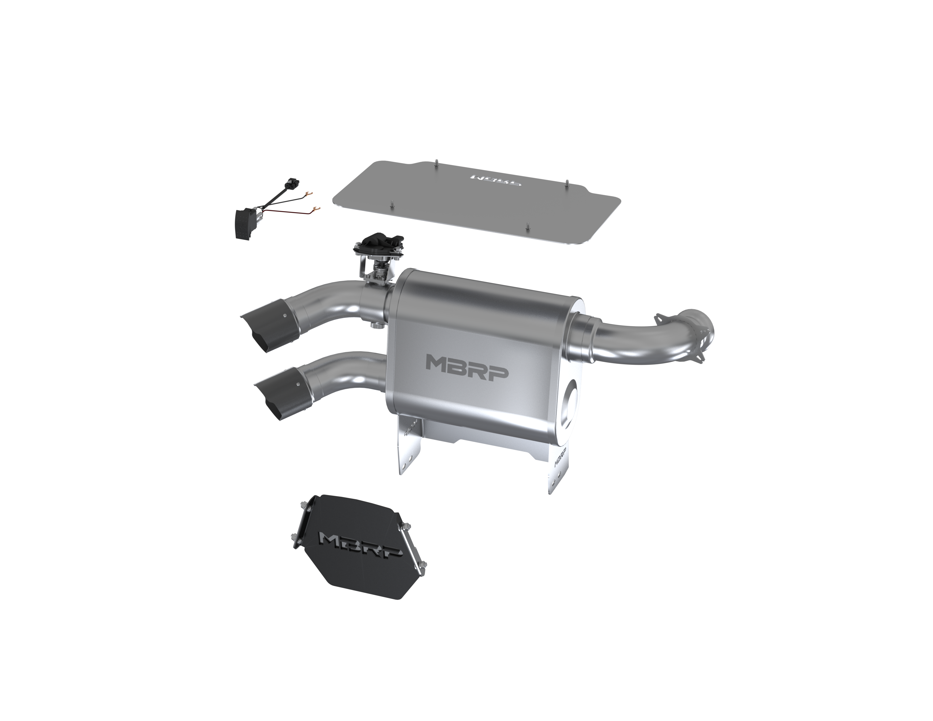 DUAL SLIP-ON SYSTEM W/ 3" ACTIVE EXHAUST CF TIP