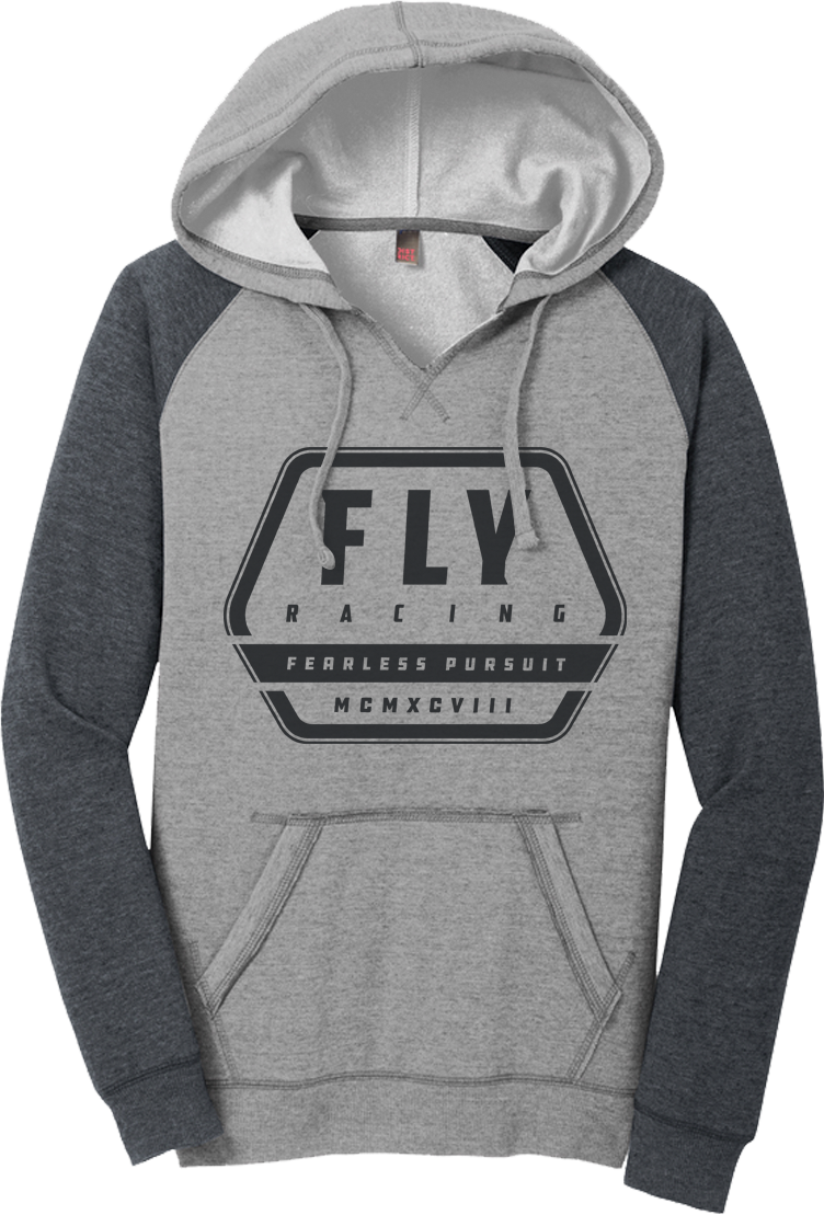 WOMEN'S FLY TRACK HOODIE GREY HEATHER/CHARCOAL XL