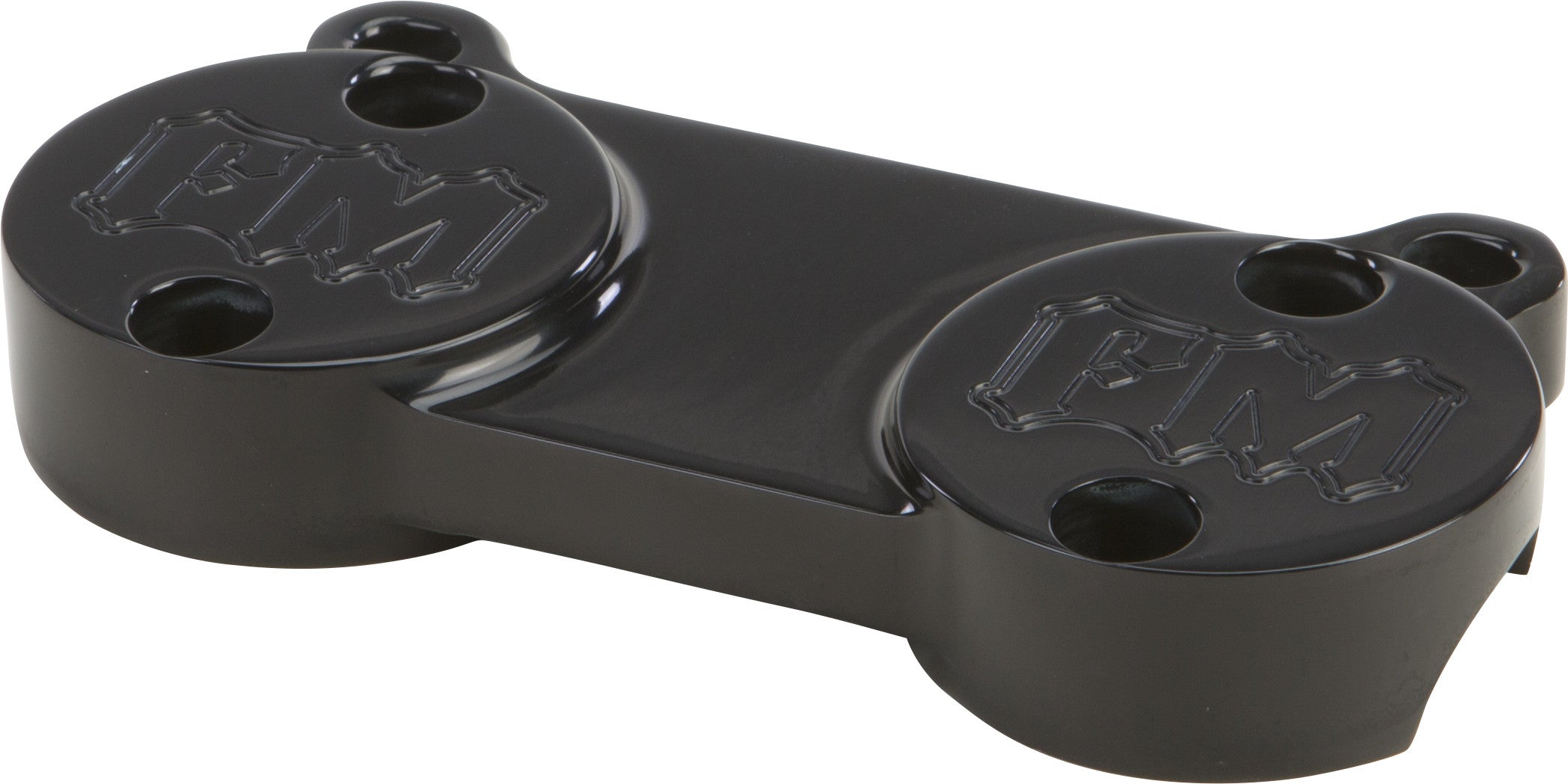 RISER TOP CLAMP BLACK W/GAUGE MOUNT TABS