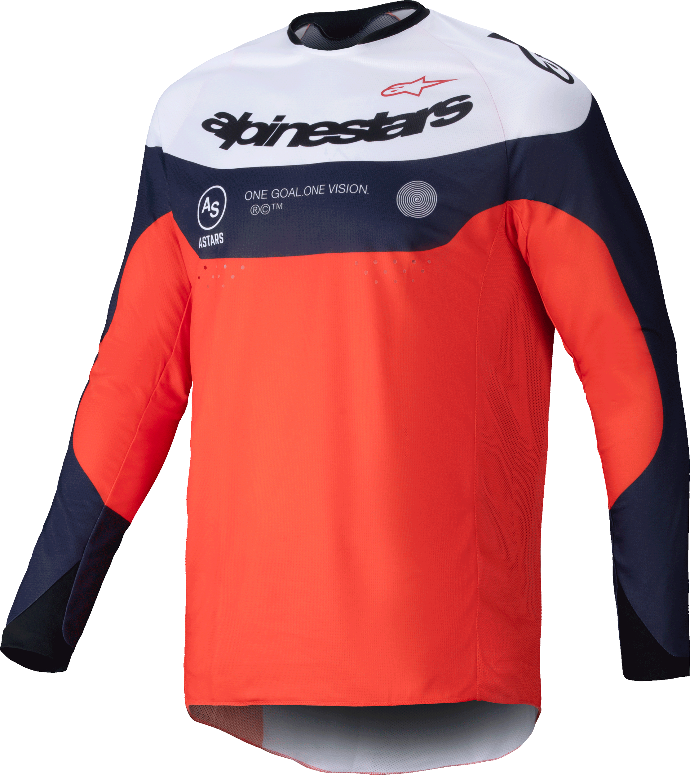 PRO-DURA JERSEY NAVY/HOT ORANGE/WHITE LG