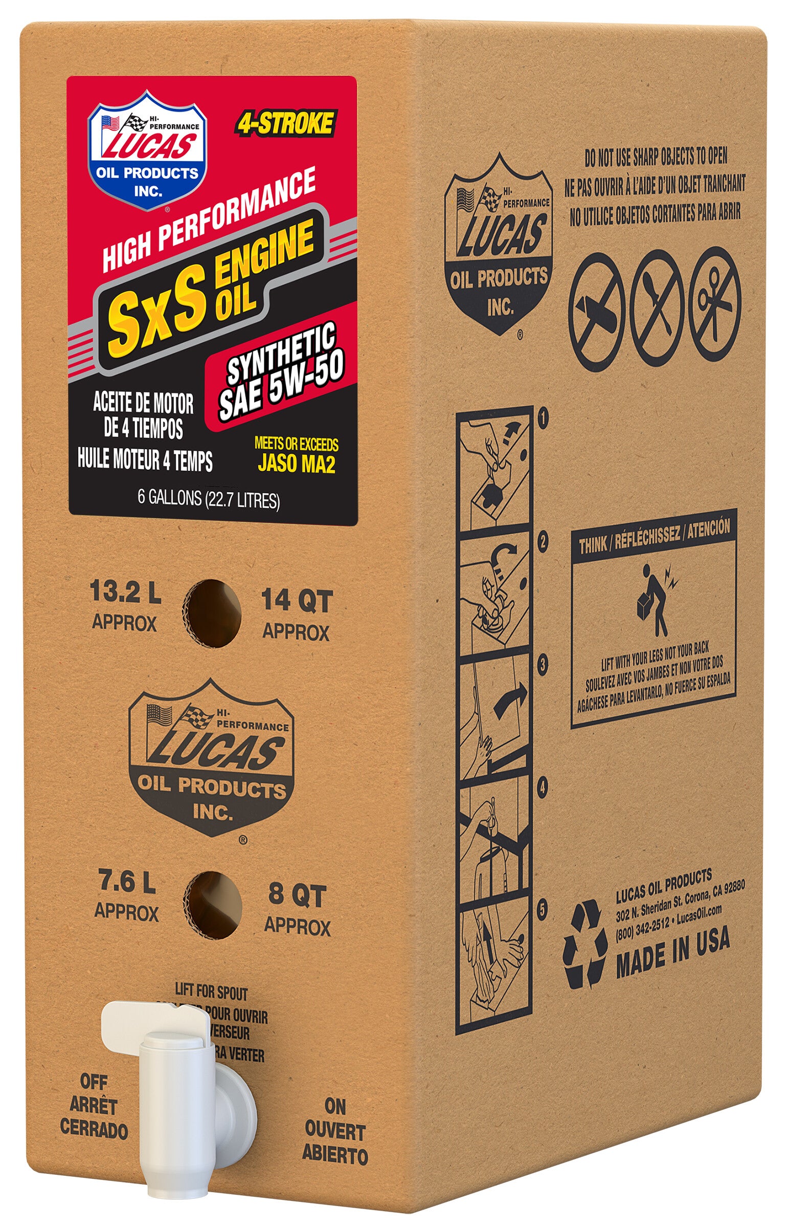 SXS SYNTHETIC ENGINE OIL 5W50 6GAL BIB