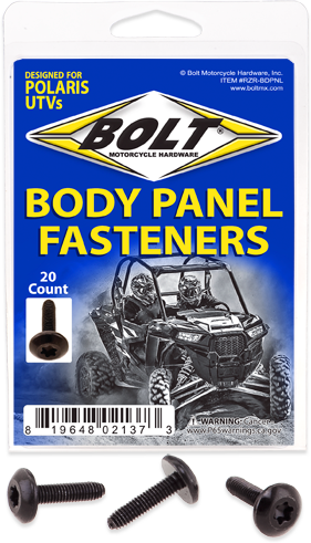 UTV BODY PANEL FASTENERS M6X24 BODY PANEL SCREWS 20PK