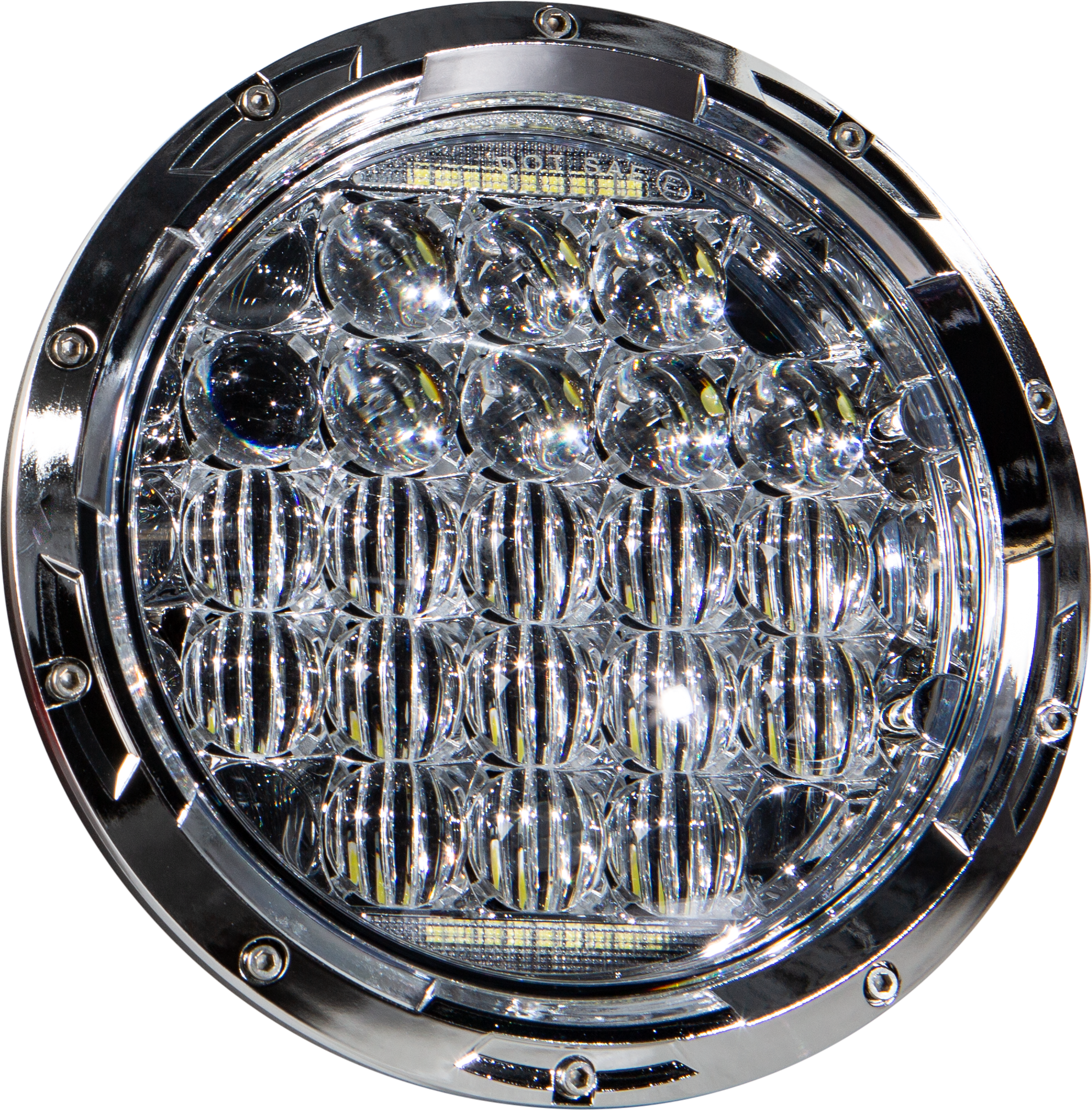 LED HEADLIGHT 7" 90W CHROME 3500/2400 LUMENS