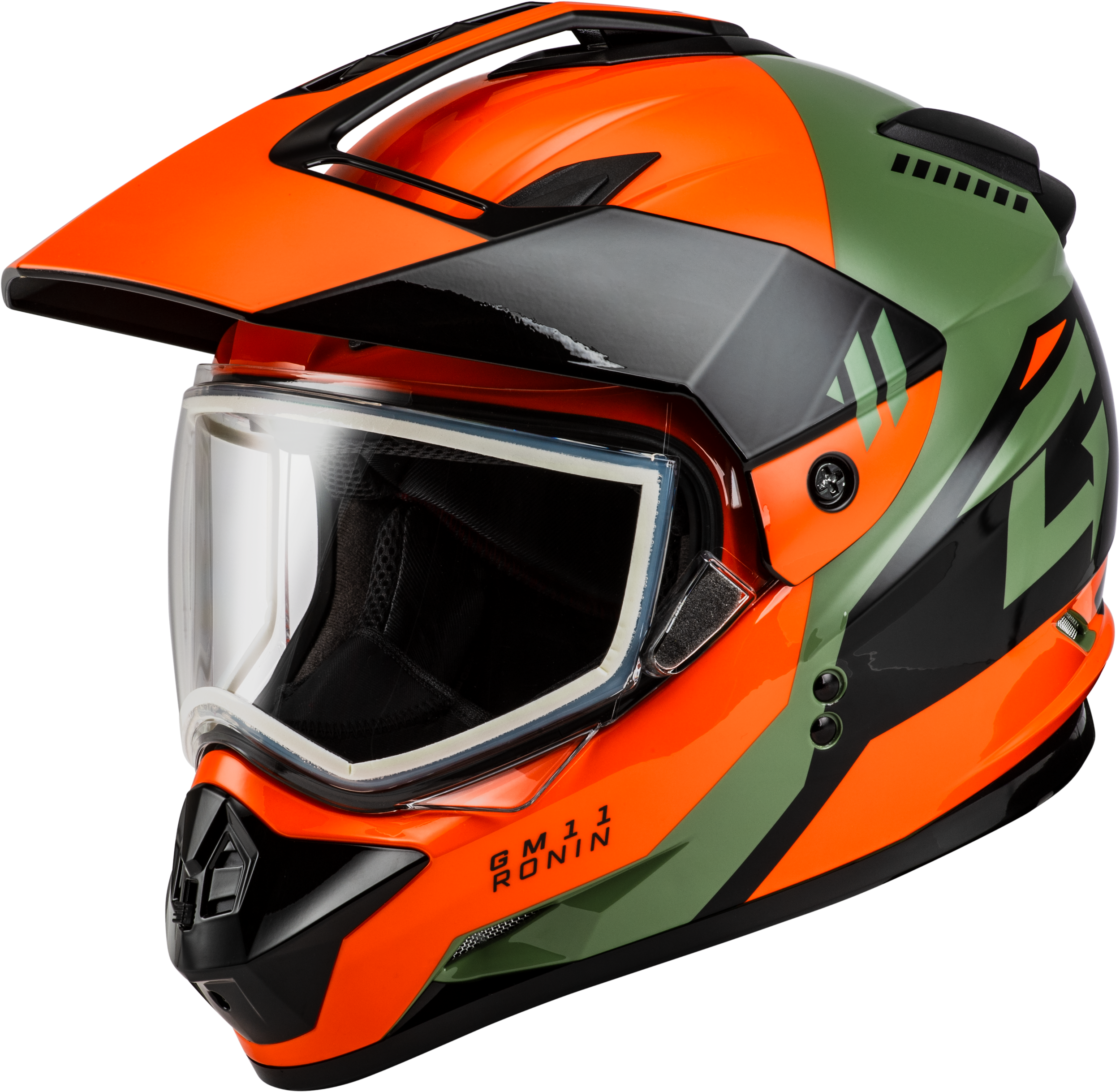 GM-11 RONIN HELMET ORANGE/GREEN/BLACK LG