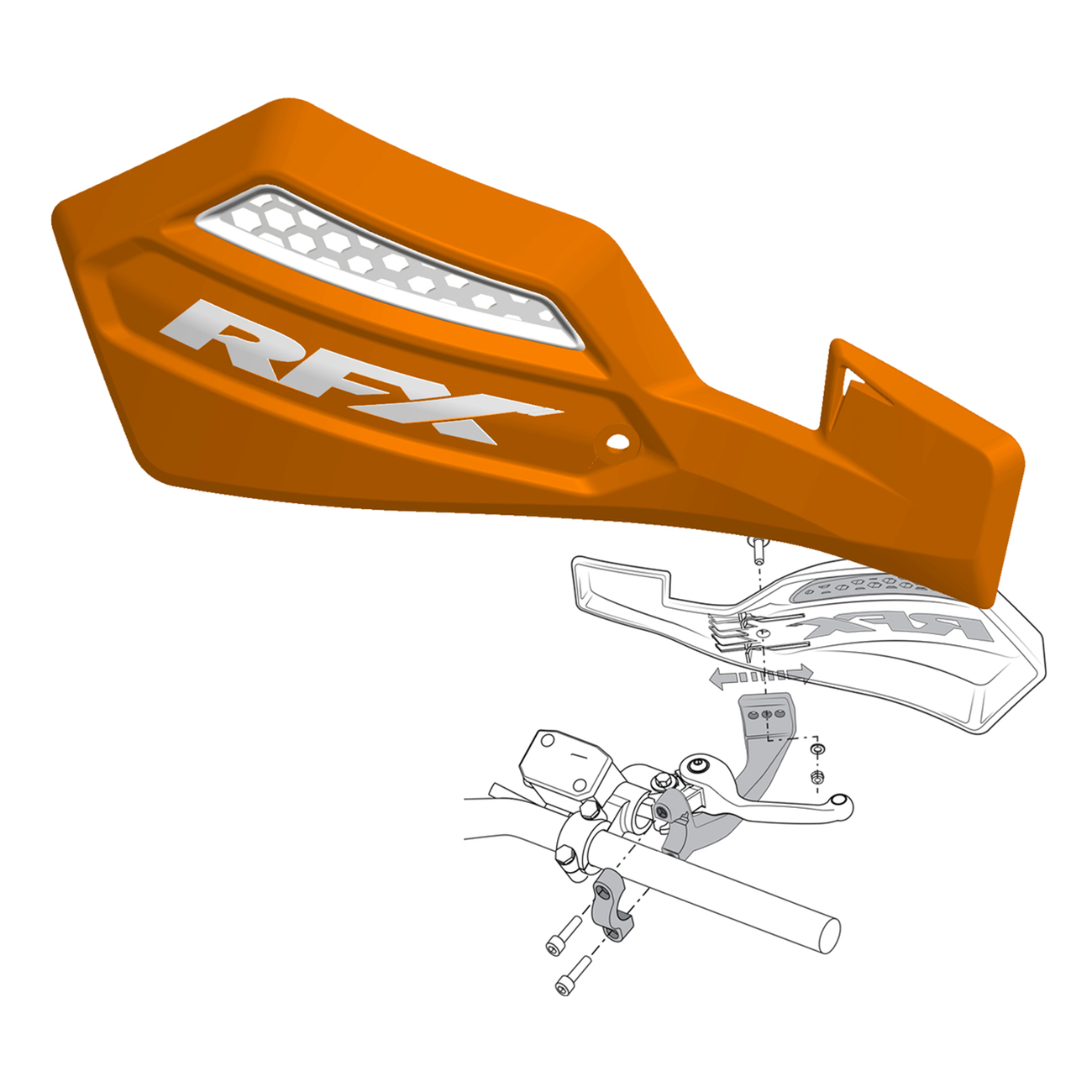 RACE SERIES HANDGUARD ORANGE INC MOUNT KIT