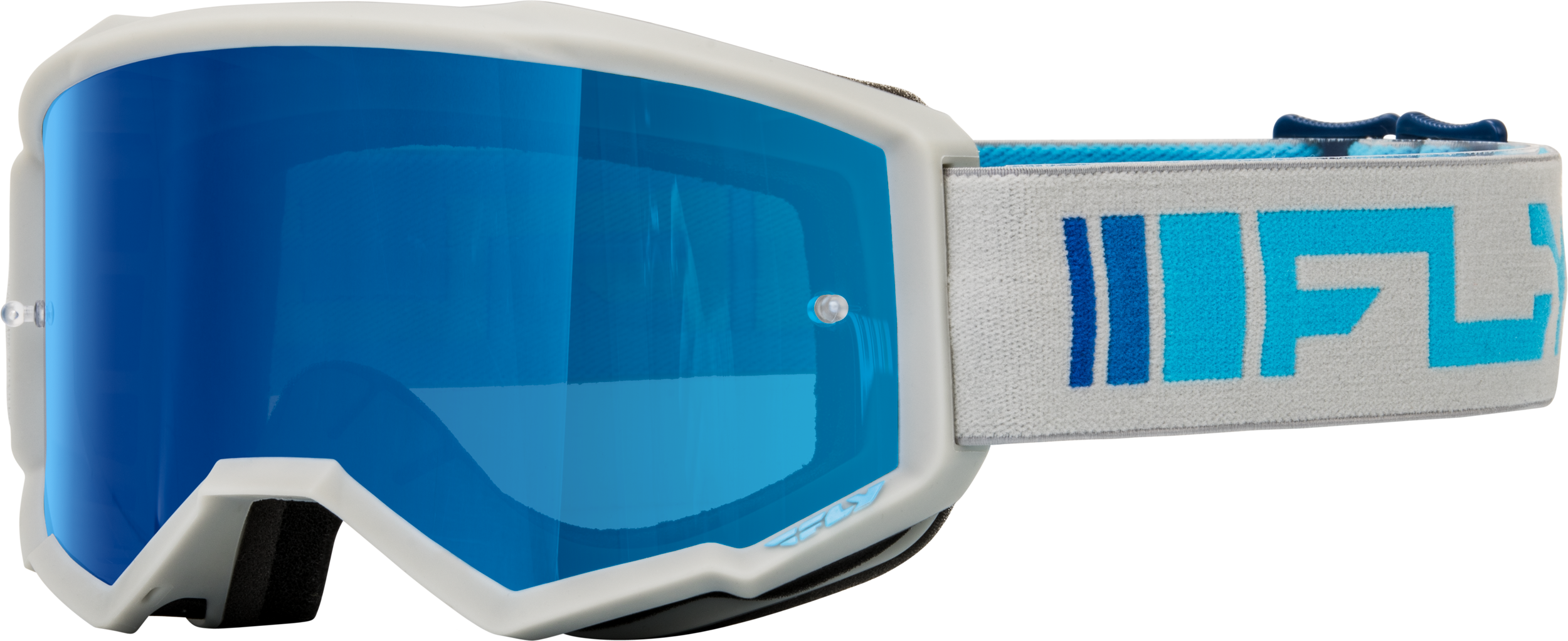 ZONE GOGGLE SILVER/BLUE W/ DARK BLUE MIRROR/SMOKE LENS
