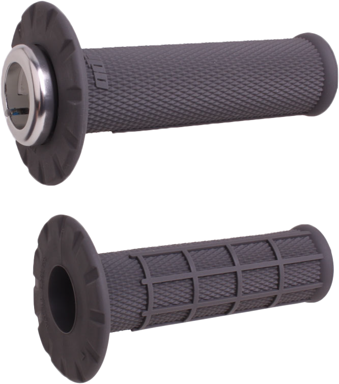 MICRO-X LOCK-ON GRIPS HALF-WAFFLE GRAPHITE/SILVER