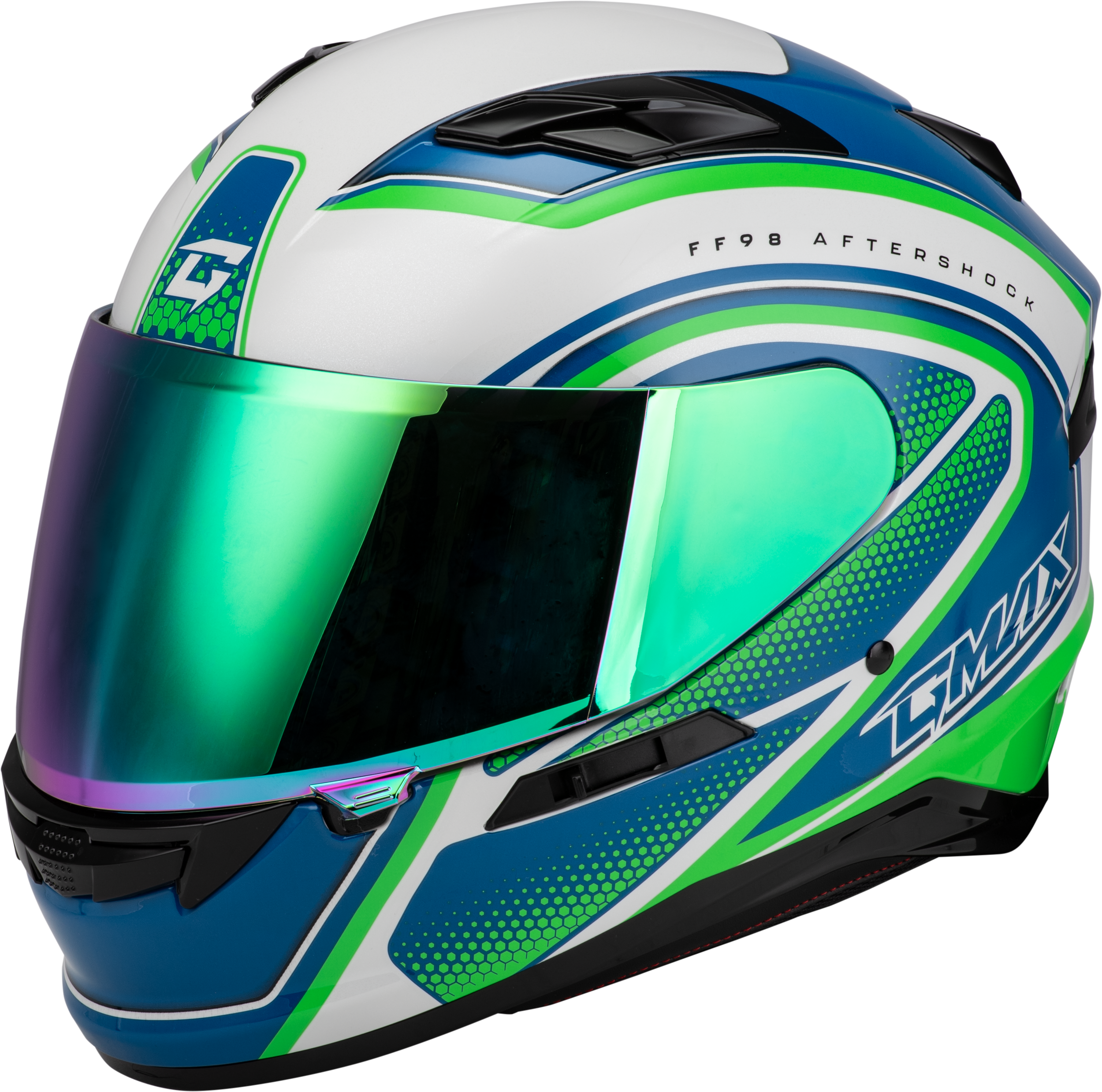FF-98 AFTERSHOCK HELMET WHITE/NEON GREEN XS