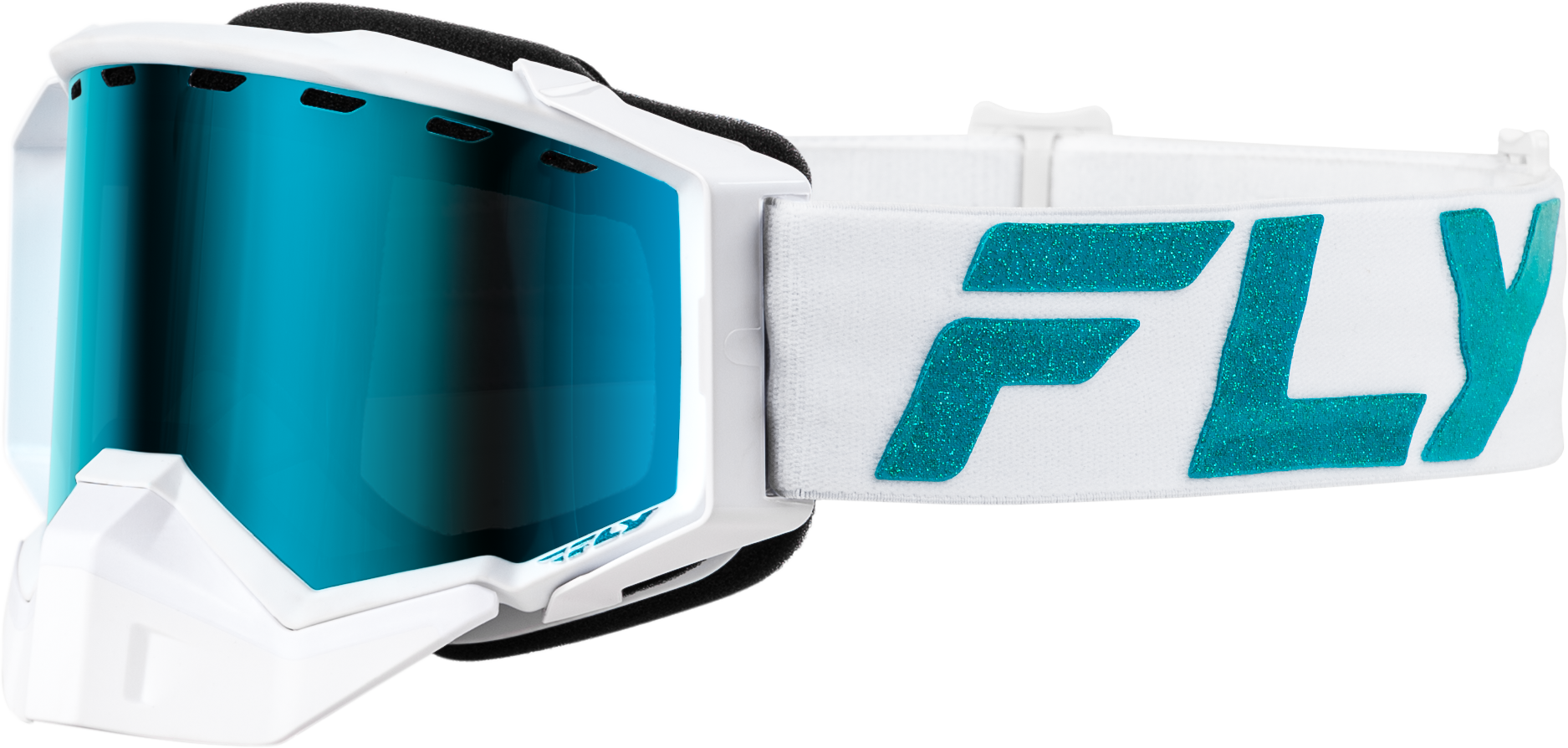 ZONE ELITE SNW GOGGLE WHT/TEAL W/ SKY BLUE/POLARIZED SMK LENS