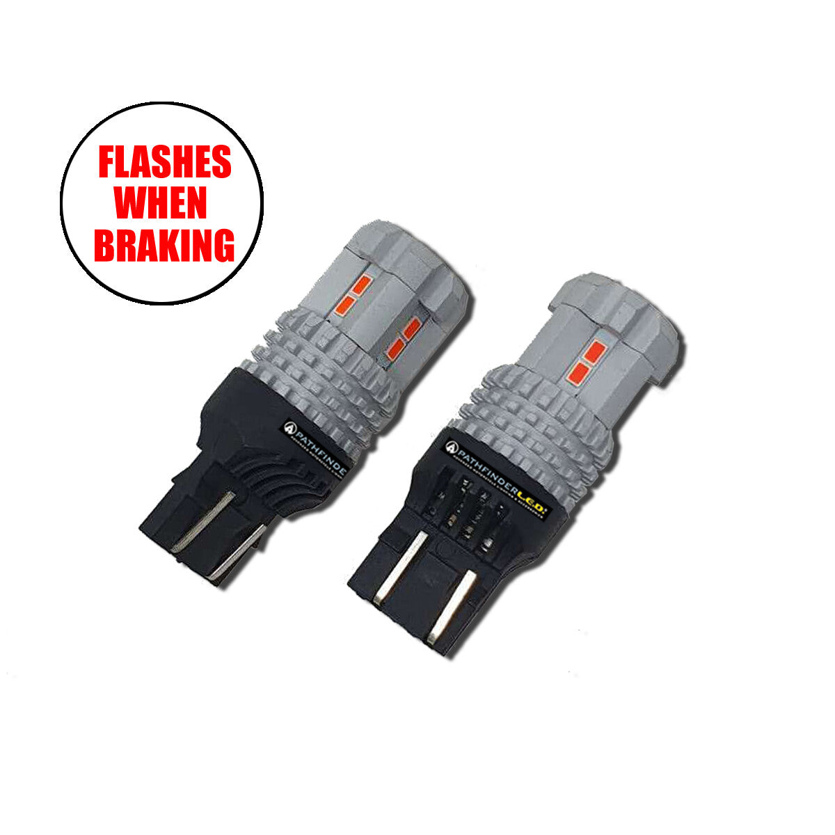 ULTRA FLASH RED LED BULB PR 7443 FLASHES 4X WHEN BRAKING
