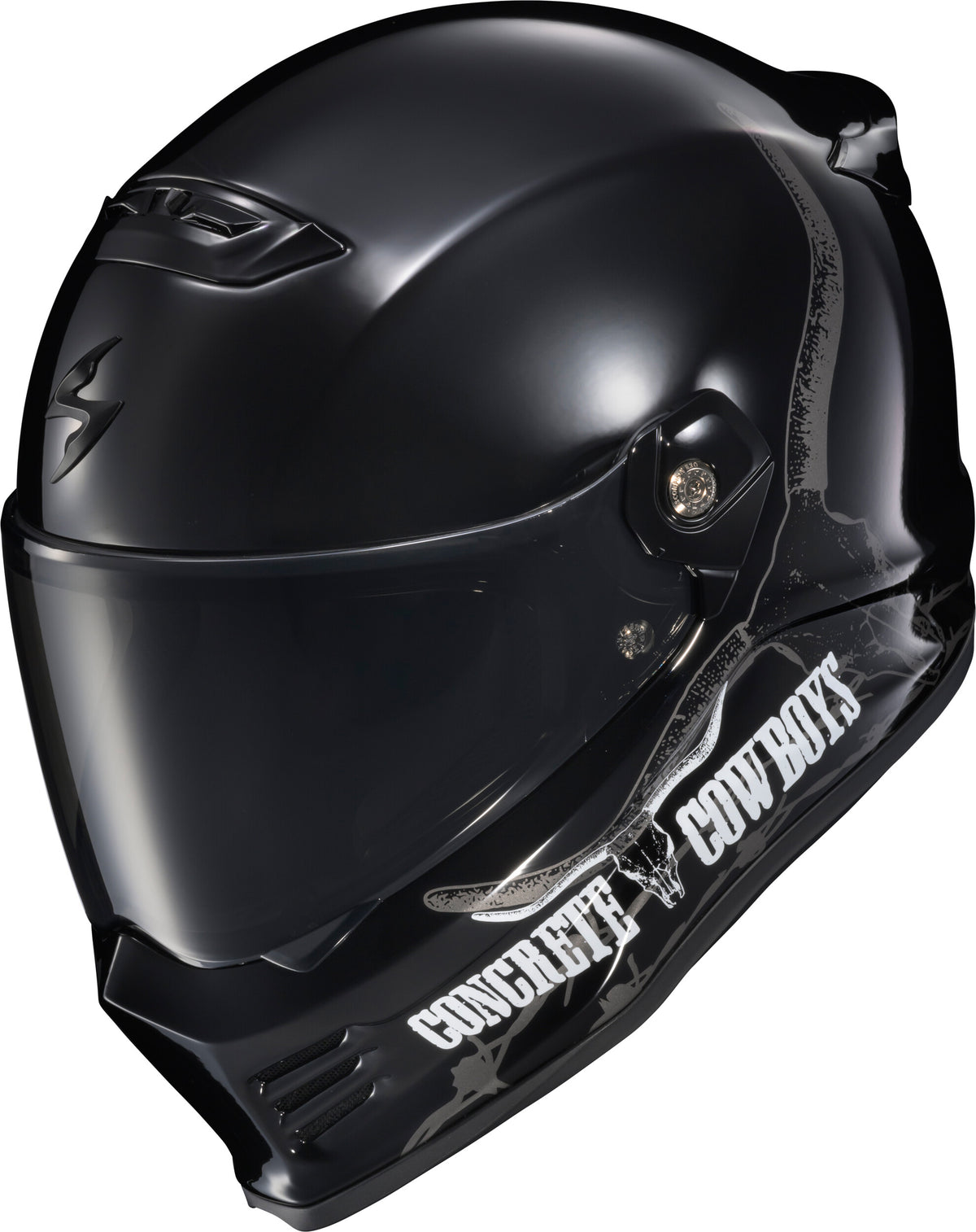 COVERT FX FULL FACE HELMET CONCRETE COWBOYS GLOSS BLK MD