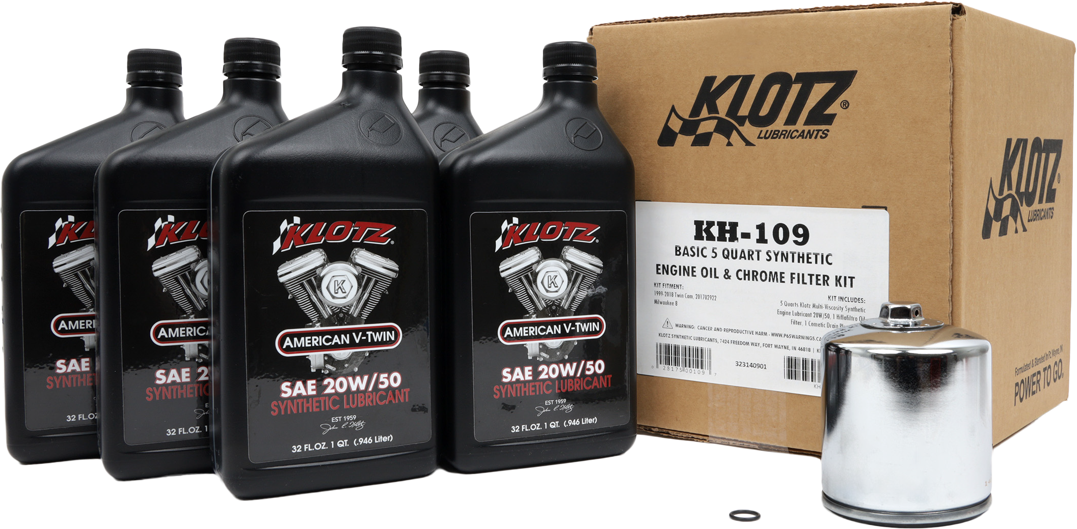 BASIC HARLEY DAVIDSON 5QT SYNTHETIC OIL CHANGE KIT