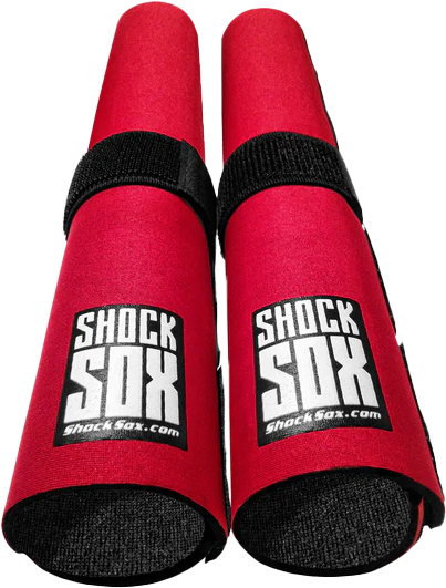 SHOCK SOX 13" RED UPSIDE DOWN OR CONV. FORKS