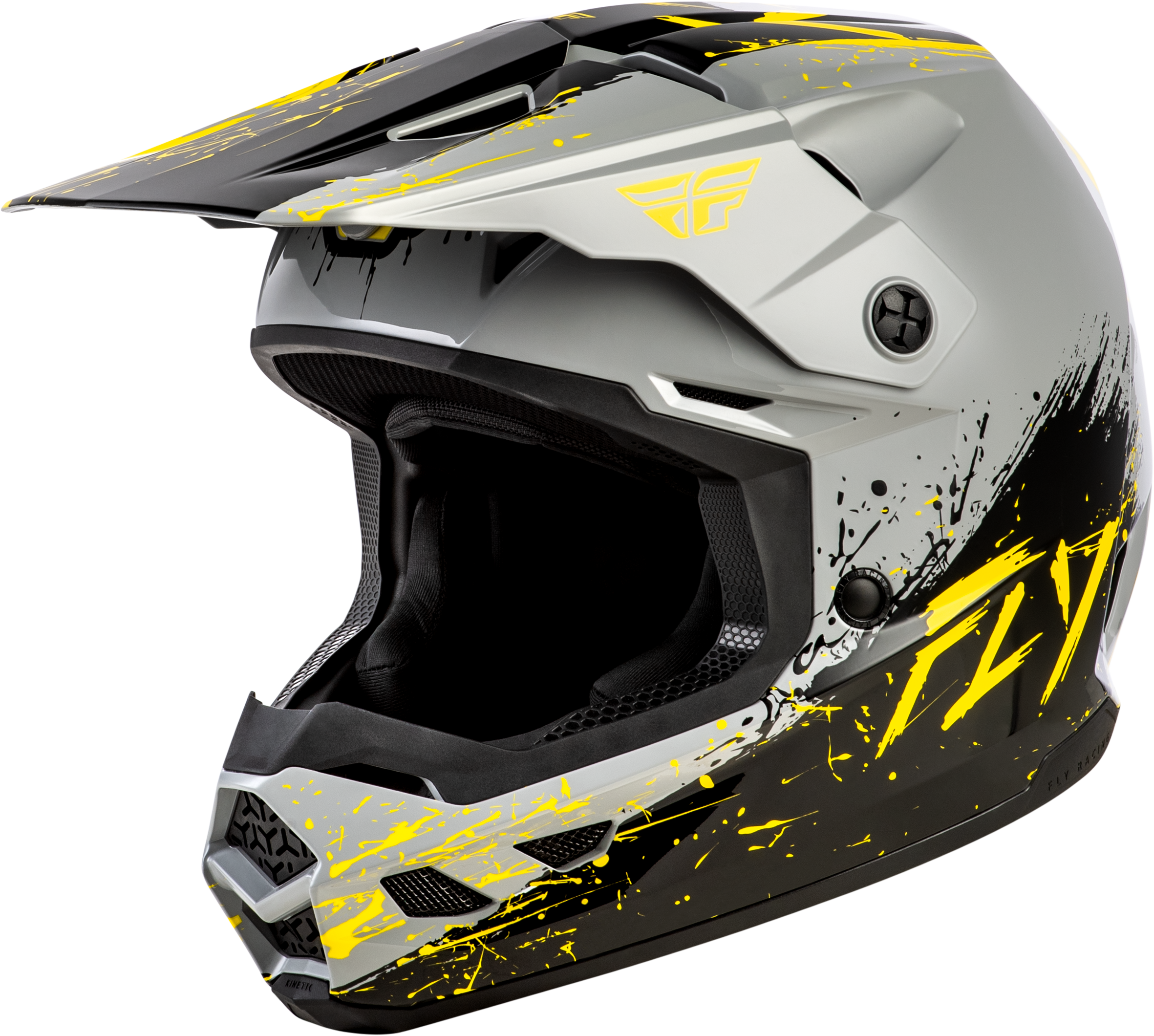 YOUTH KINETIC DRIP HELMET GREY/BLACK/YELLOW YM