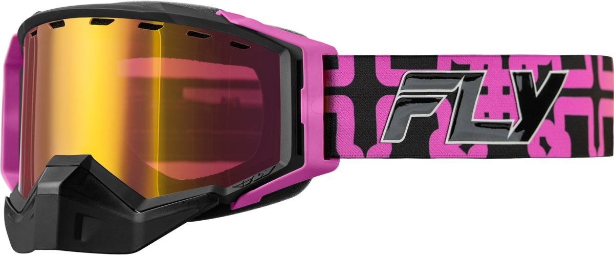 ZONE SNOW HI-VIS/PINK/BLACK W/ROSE GOLD MIRROR/AMBER LENS