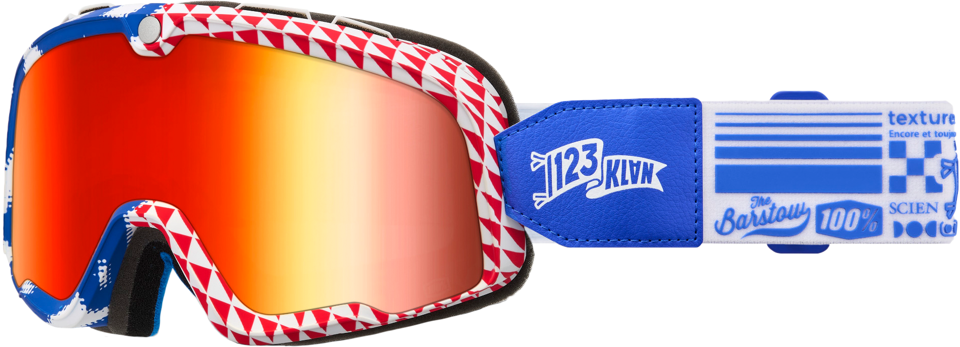 BARSTOW GOGGLE ARTIST SERIES 123 KLAN MIRROR RED LENS