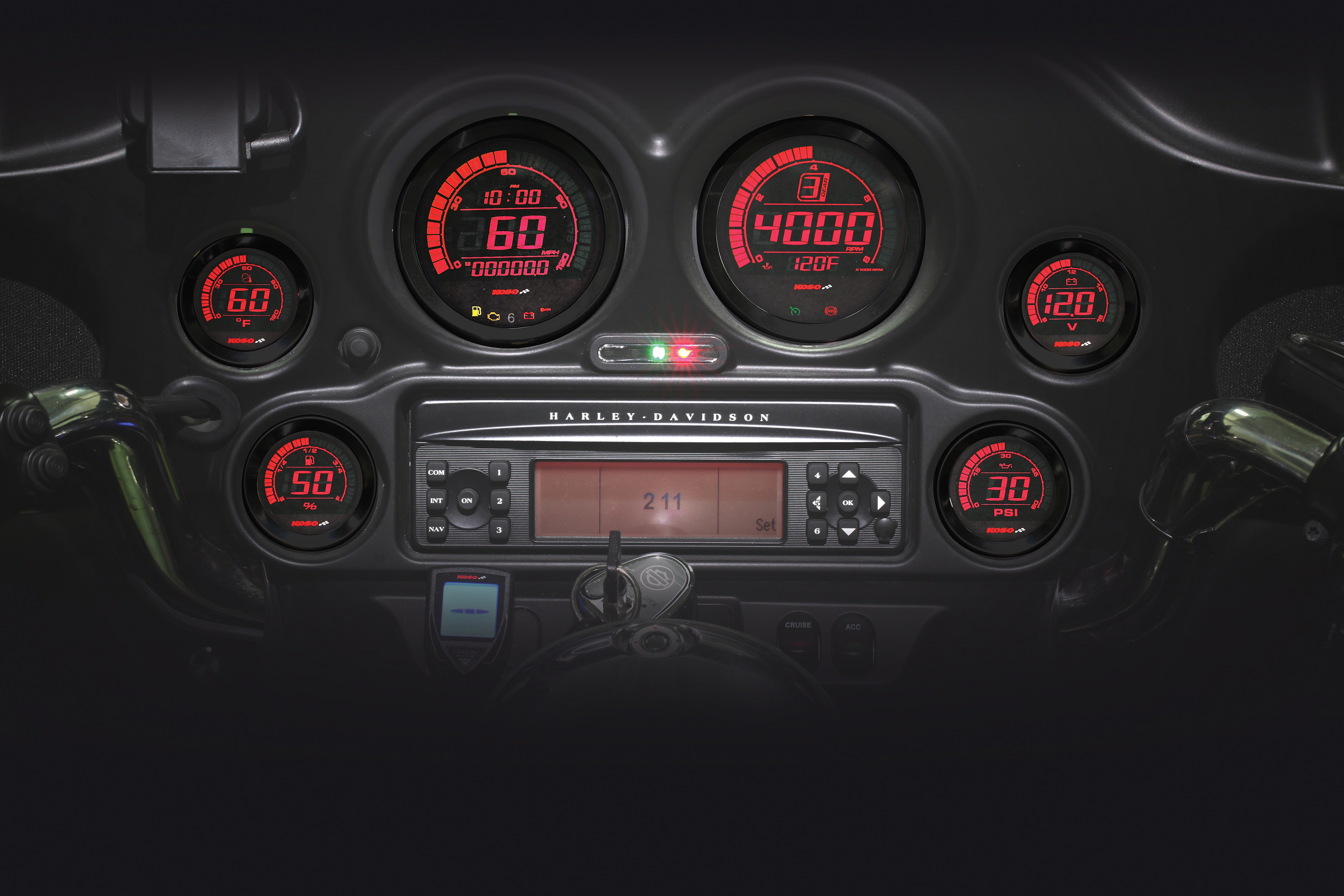 HD-02 SERIES GAUGE KIT BLACK BEZEL OIL TEMP