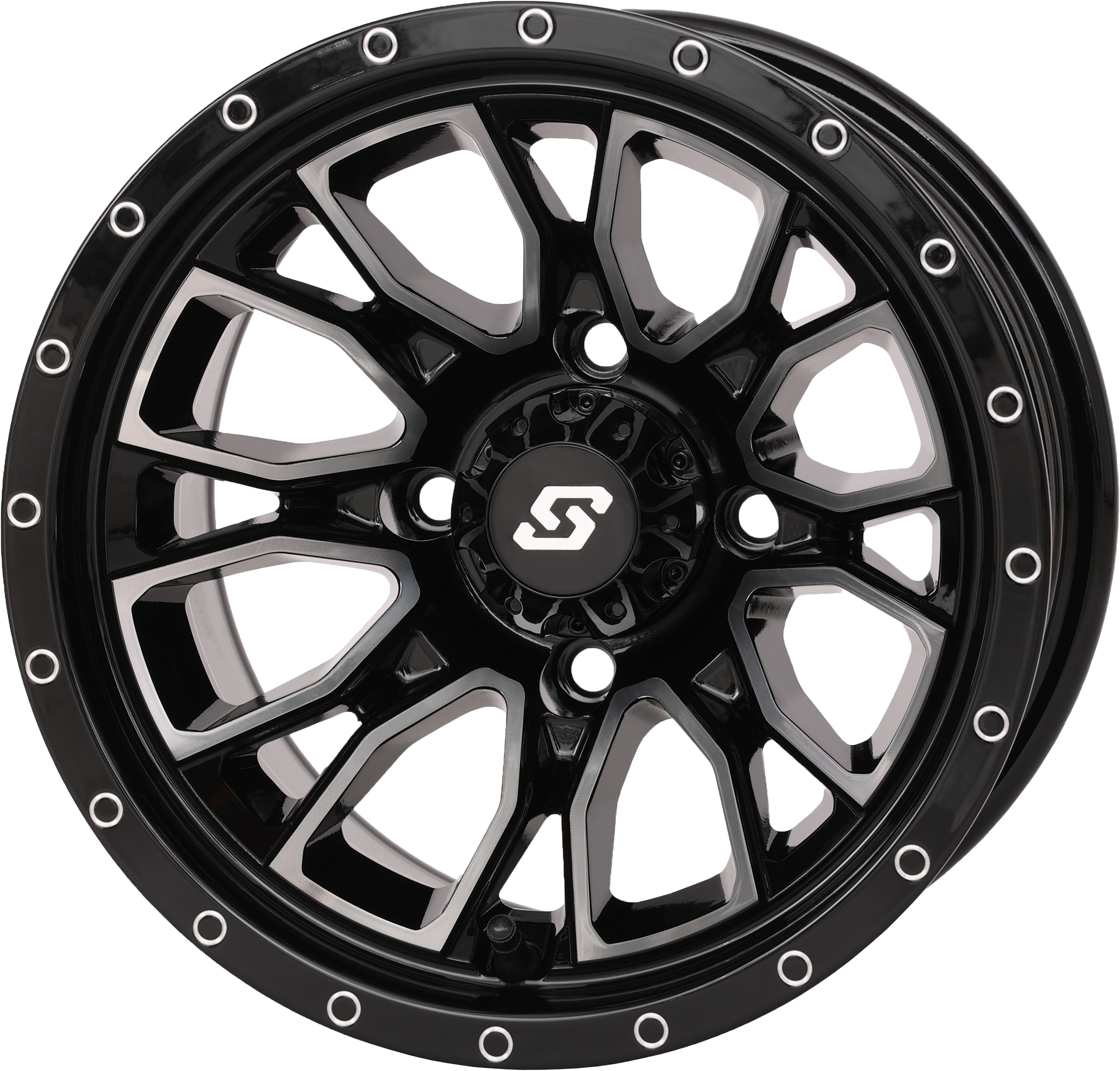 FUSION WHEEL 12X7 2+5 4/110 GLOSS BLK/MACHINED